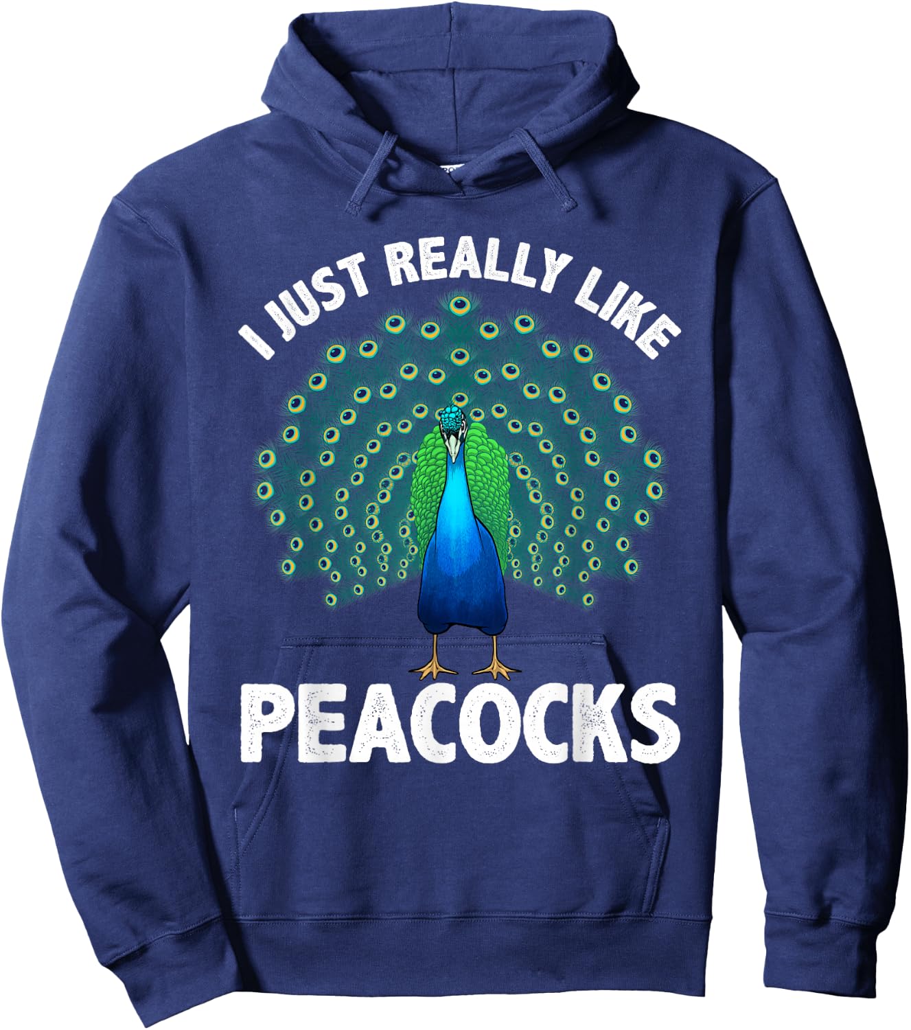 Cool Peacock Design Women Kids Bird Peacock Lovers Hoodie - Hoodie | Navy