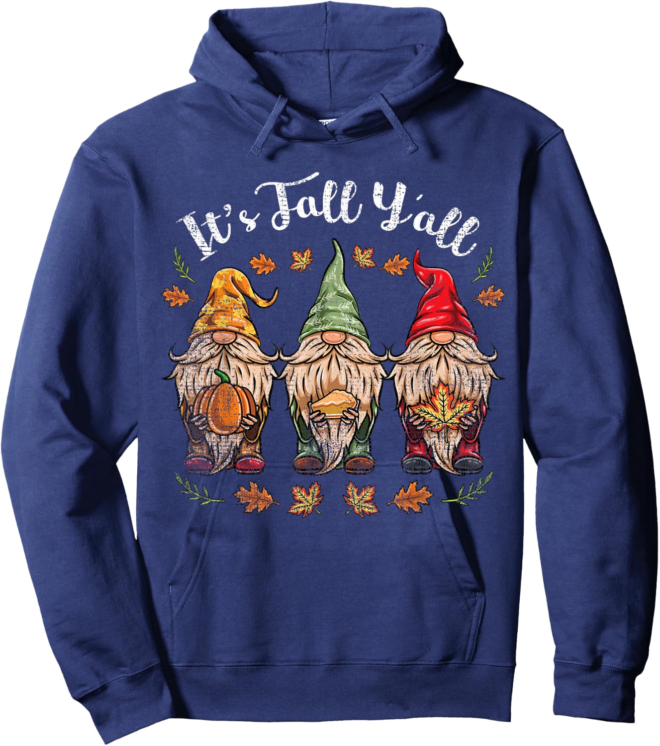 Its Fall Y'all Gnomes Thanksgiving Hoodie - Hoodie | Navy