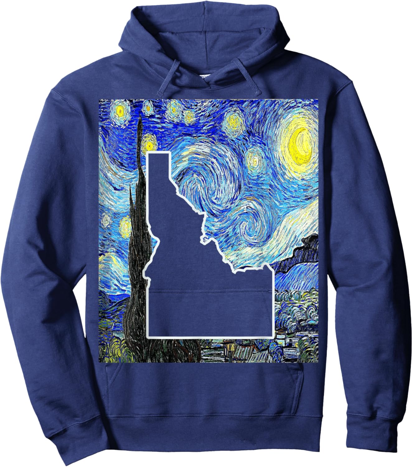 Idaho State Starry Night Idaho Map Idahoan Hoodie - Hoodie | Navy