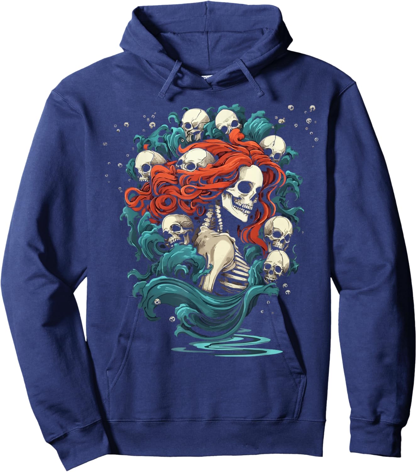 Zombie Mermaid Halloween Costume Spooky Trick Or Treat Hoodie - Hoodie | Navy