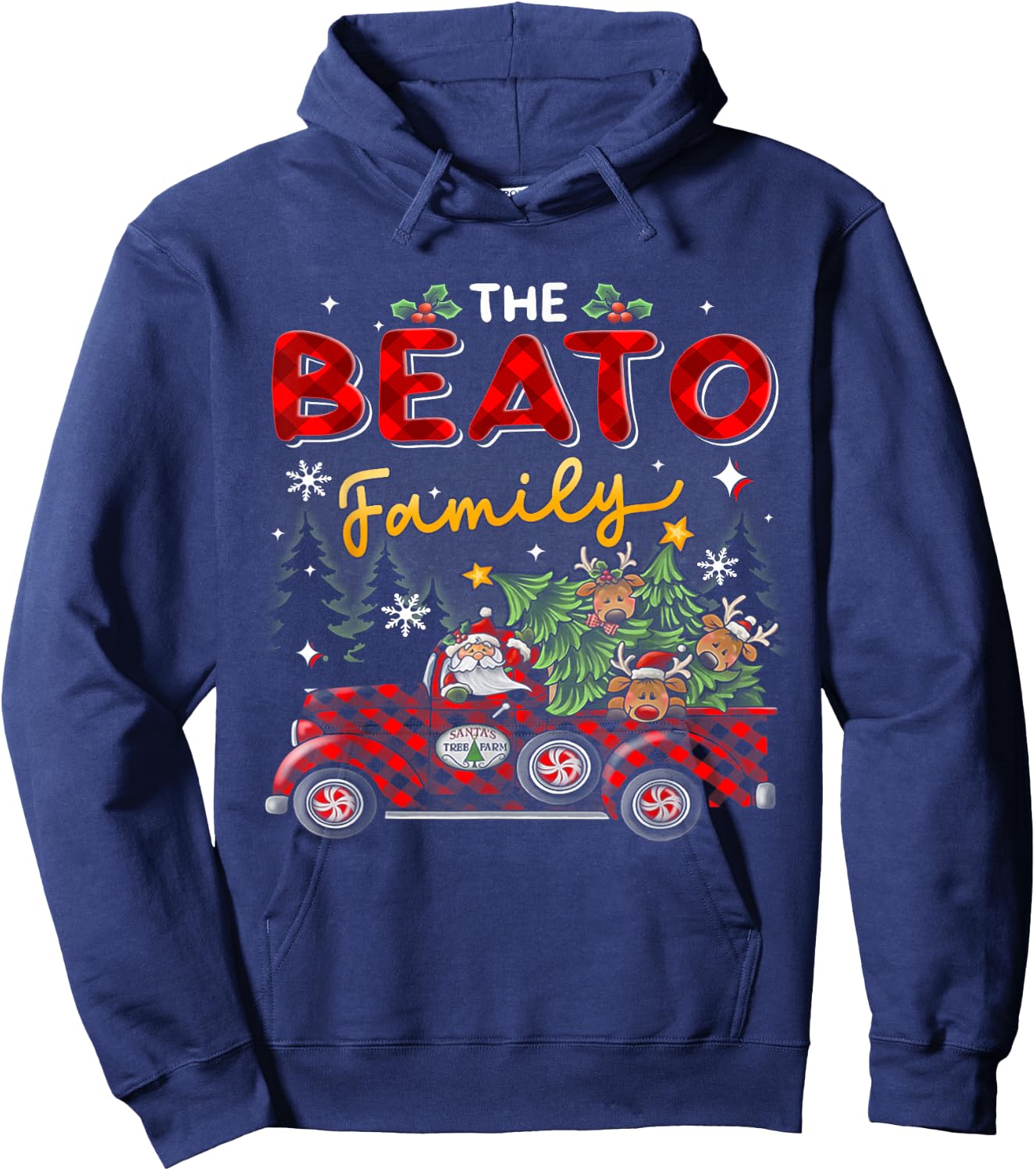 The Beato Family Christmas Matching Pajamas Group Gift Hoodie - Hoodie | Navy