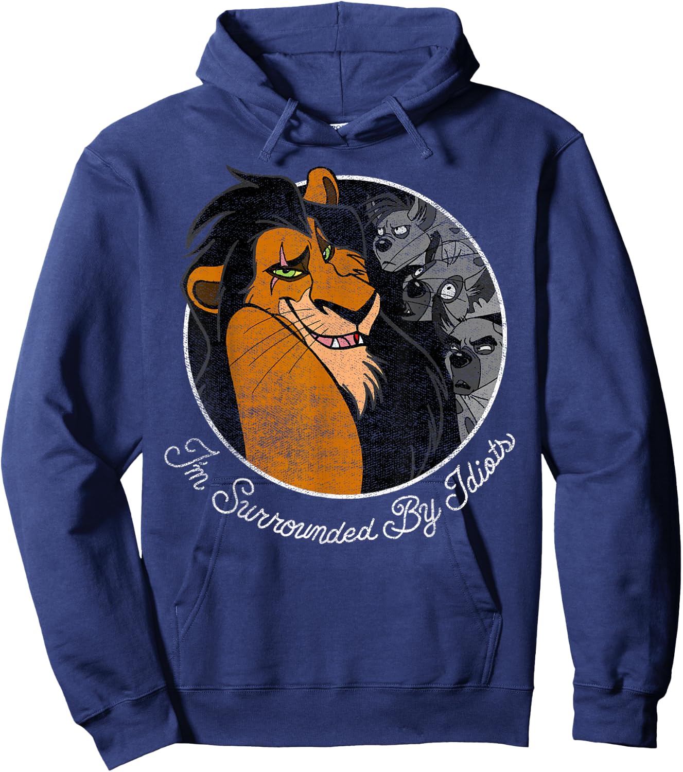 Disney The Lion King Scar Surrounded By Idiots Circle Hoodie - Hoodie | Navy