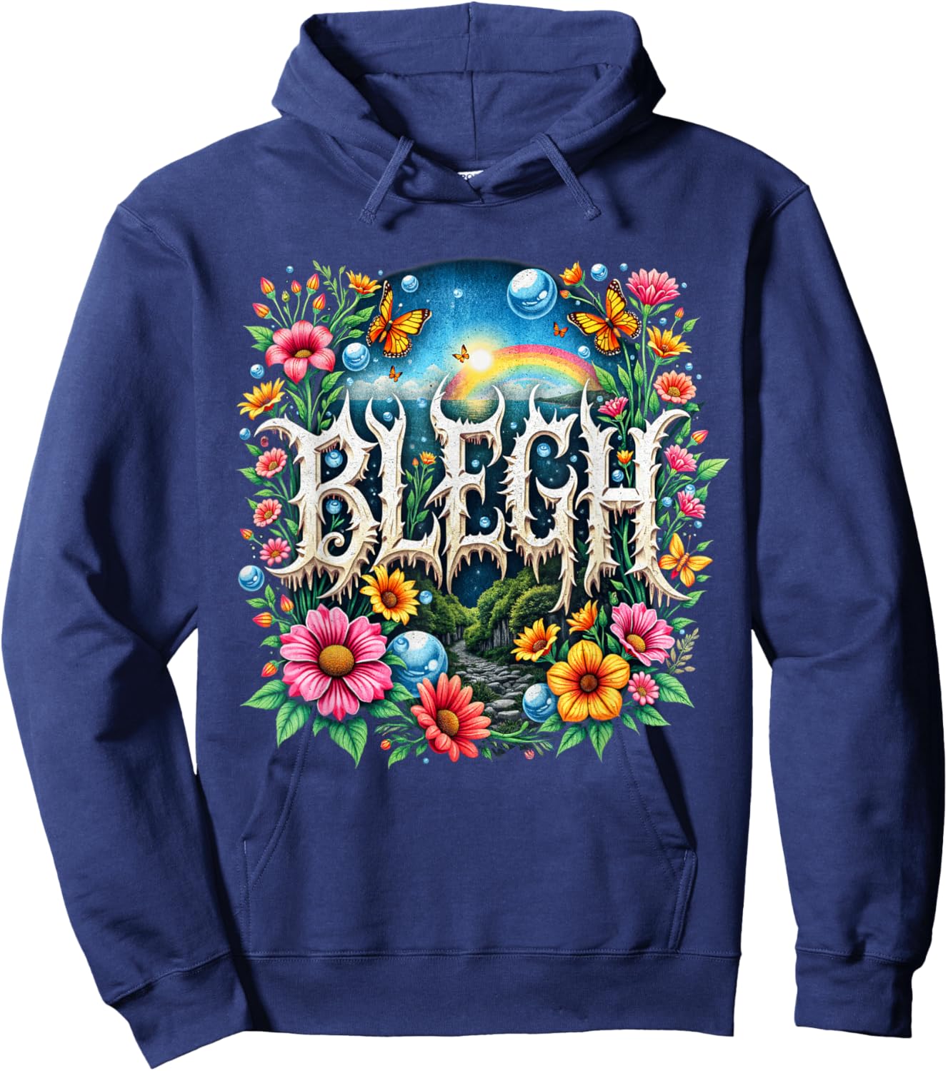 Cute Deathcore Design - Metalcore Blegh Hoodie - Hoodie | Navy