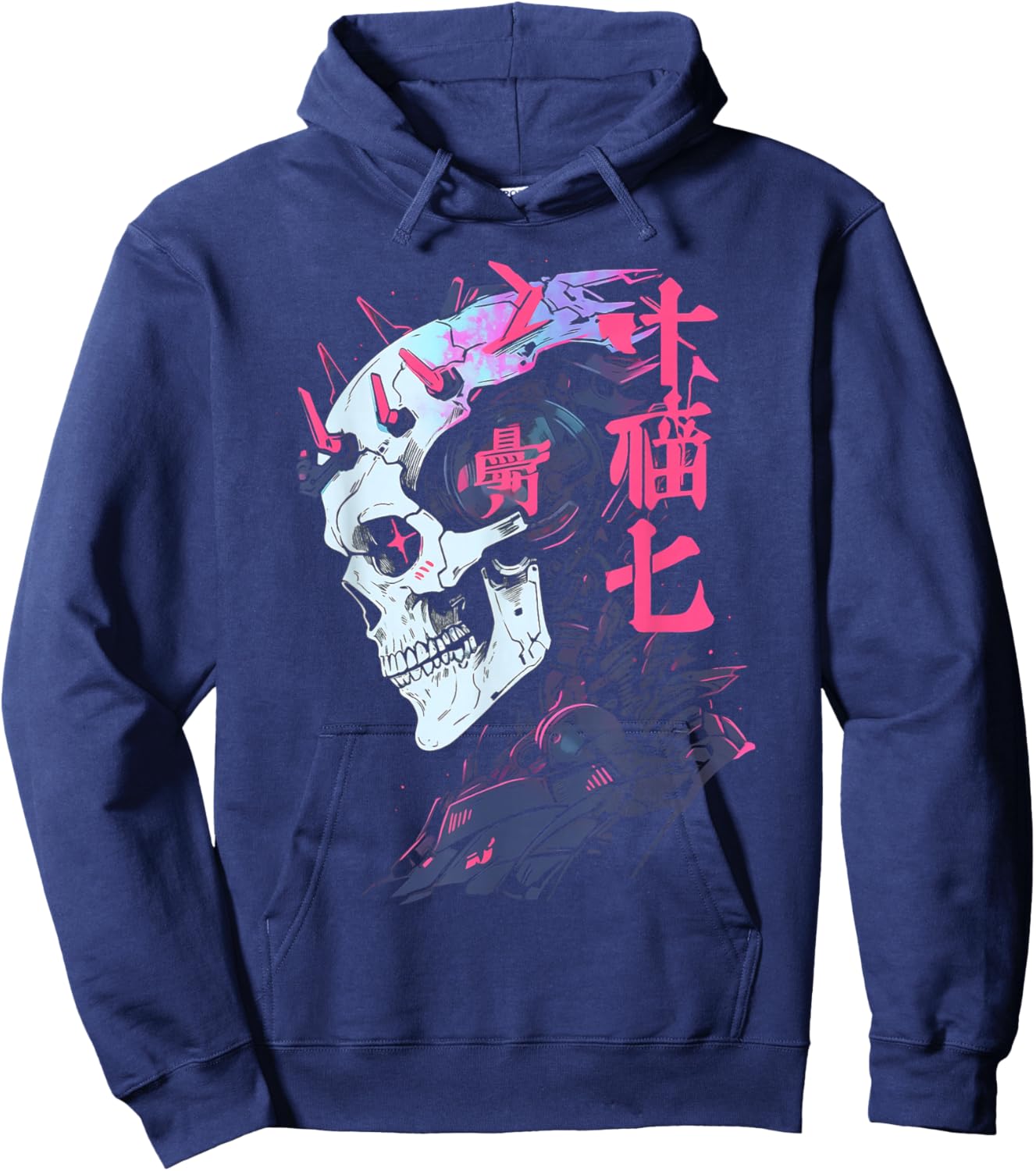 Anime Manga Cyberpunk Aesthetic Techwear Harajuku Hoodie - Hoodie | Navy