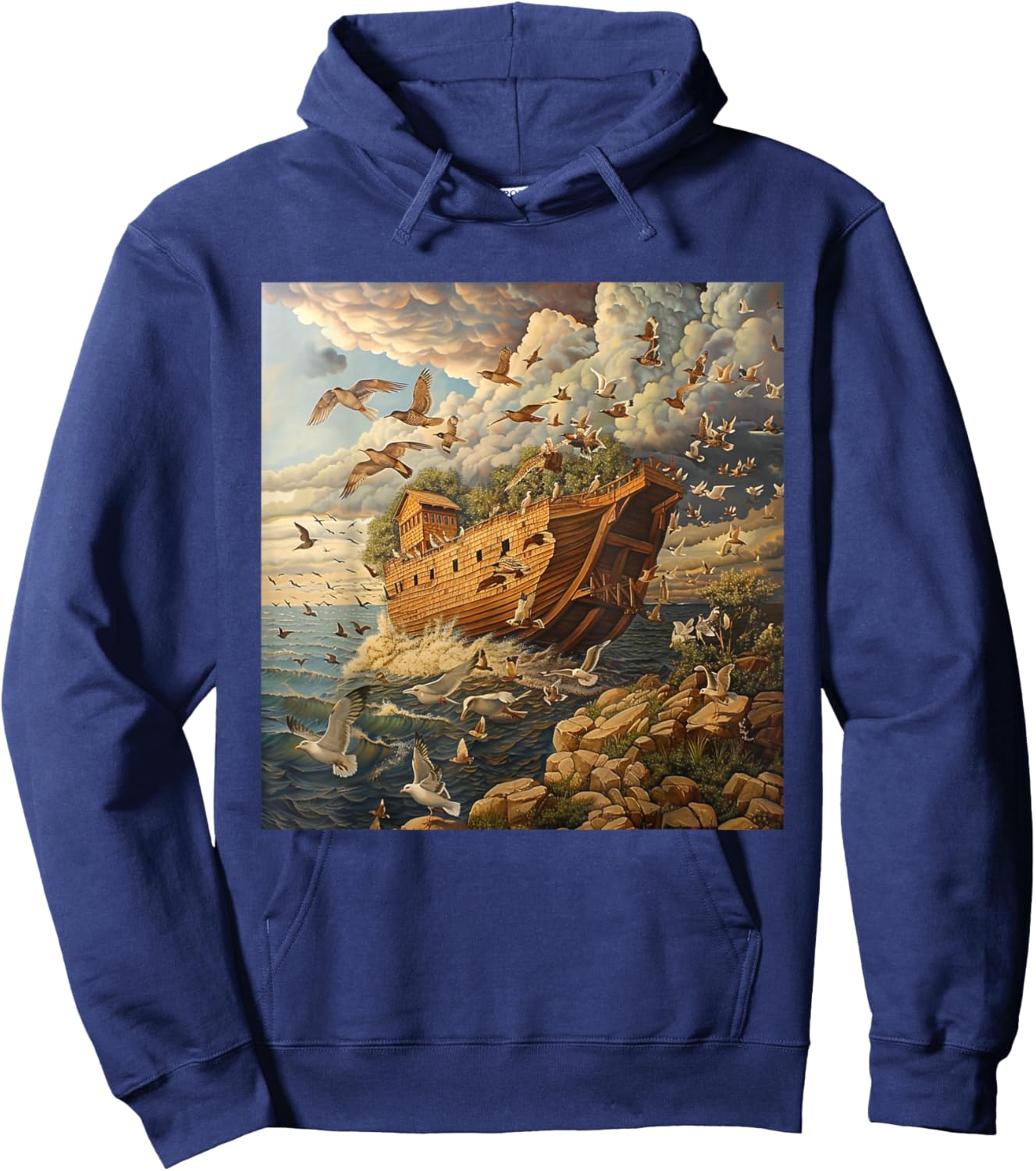 3. Art, Noah's Ark, Animals History Bible, Noah's Ship Hoodie - Hoodie | Navy