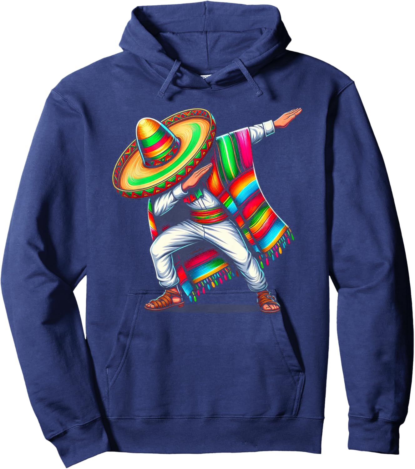 Dabbing Poncho Cinco de Mayo Mexican Sombrero Festival Hoodie - Hoodie | Navy