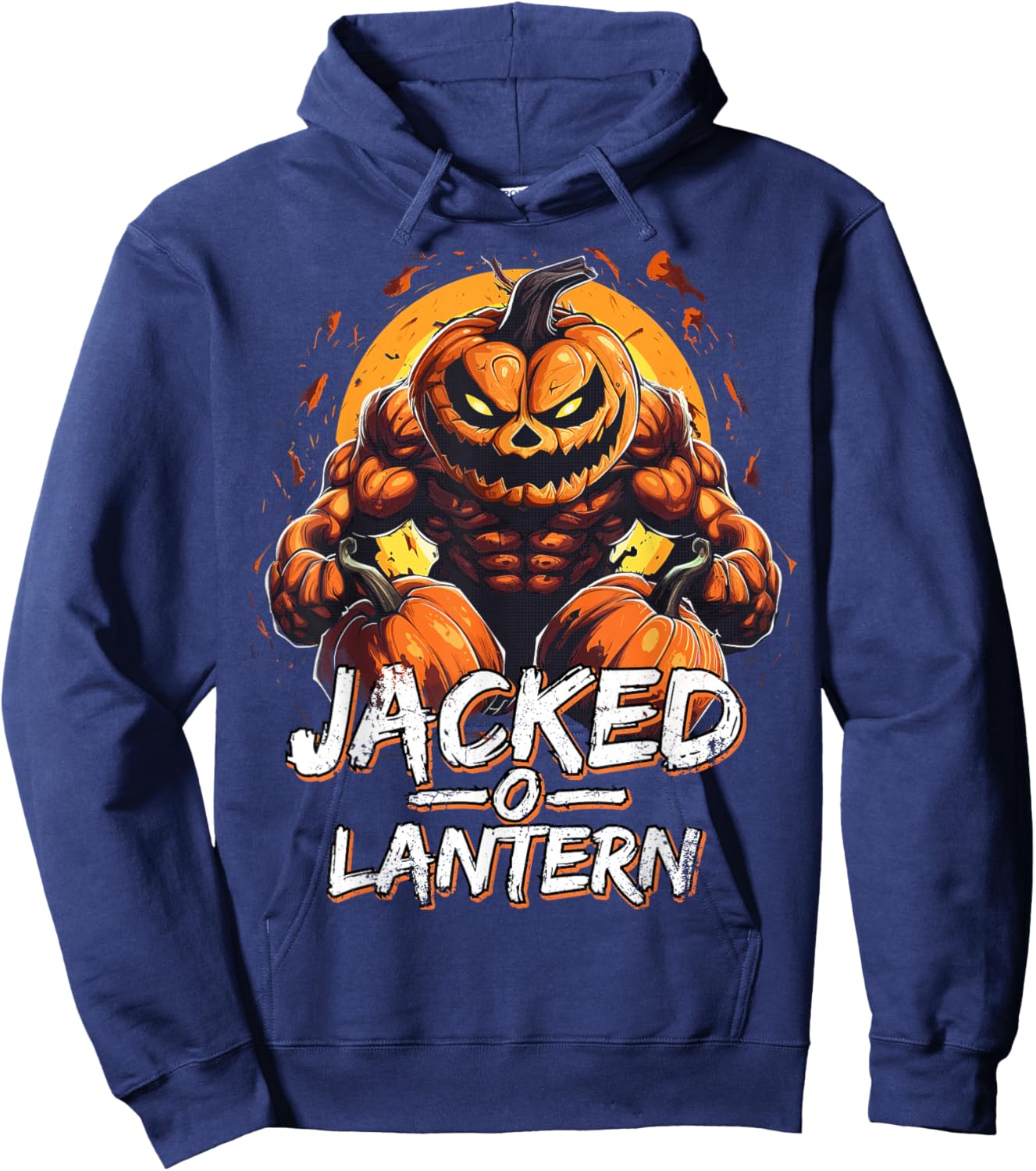 Funny Halloween Jacked O Lantern Costume Party Gym Men Hoodie - Hoodie | Navy