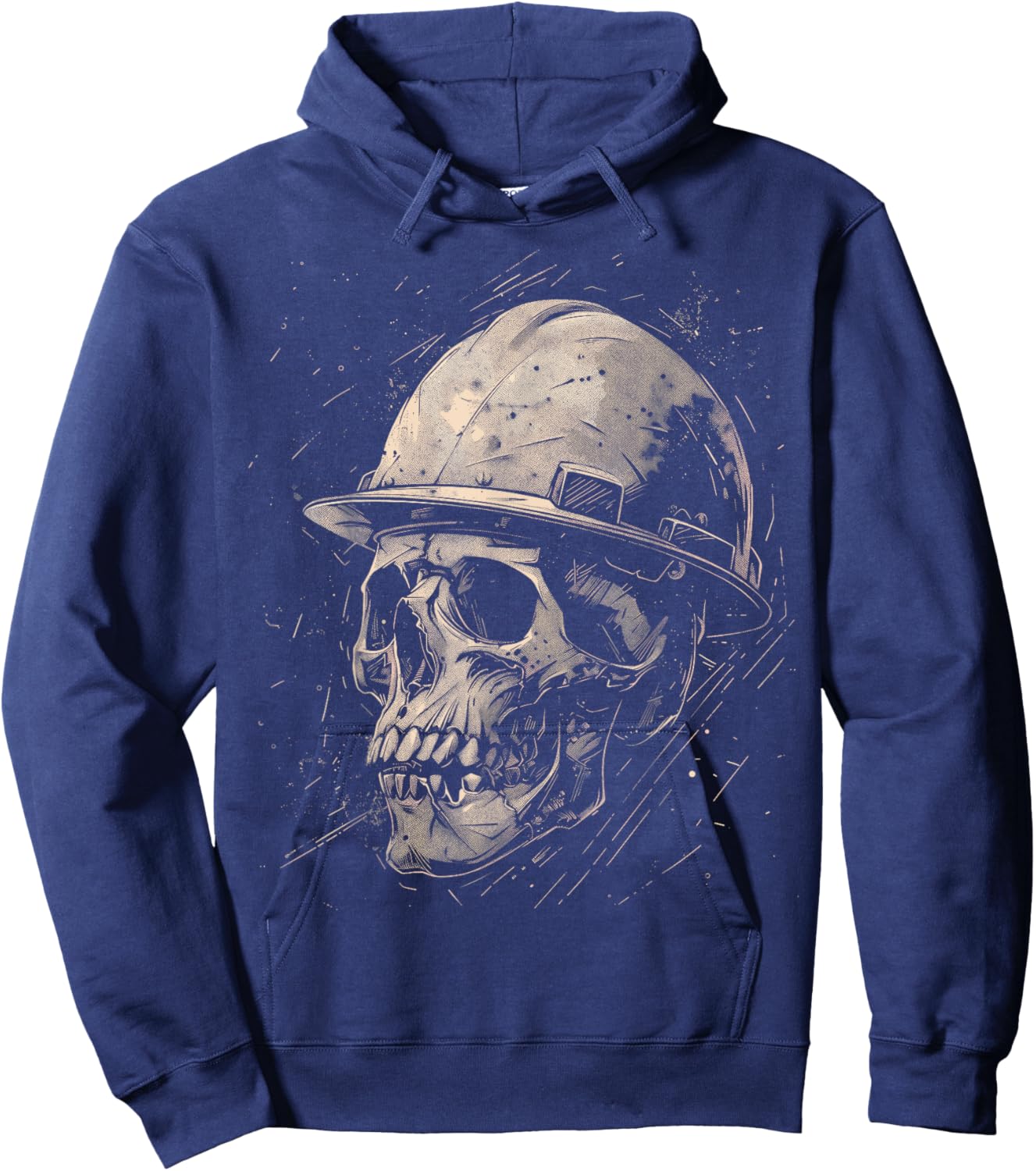 Working Death Ironworker Skull Construction Worker Hoodie - Hoodie | Navy