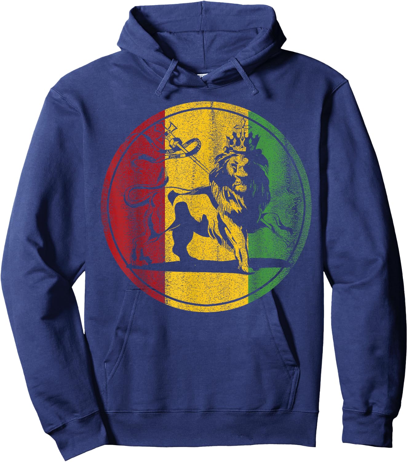 Rasta Rastafarian Rastafari Lion Reggae Jamaica Jamaican Hoodie - Hoodie | Navy
