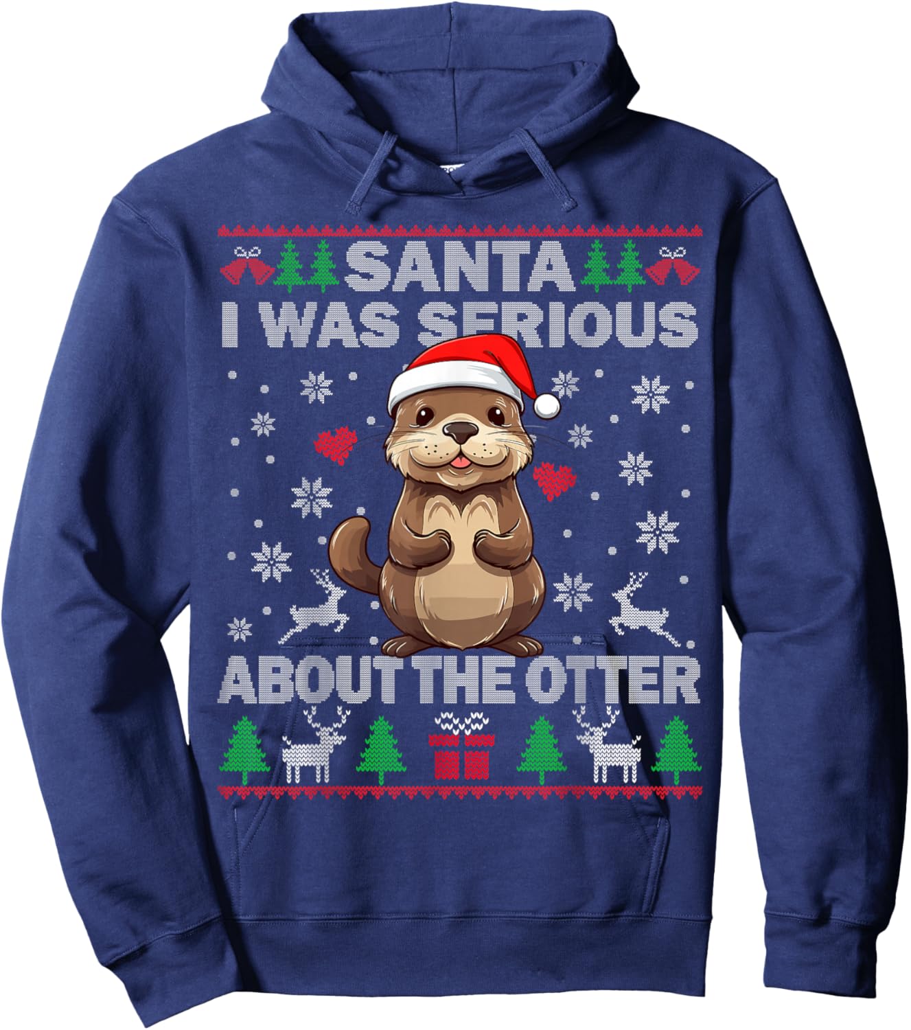 Santa I was Serious About The Otter Christmas Funny Kids Men Hoodie - Hoodie | Navy