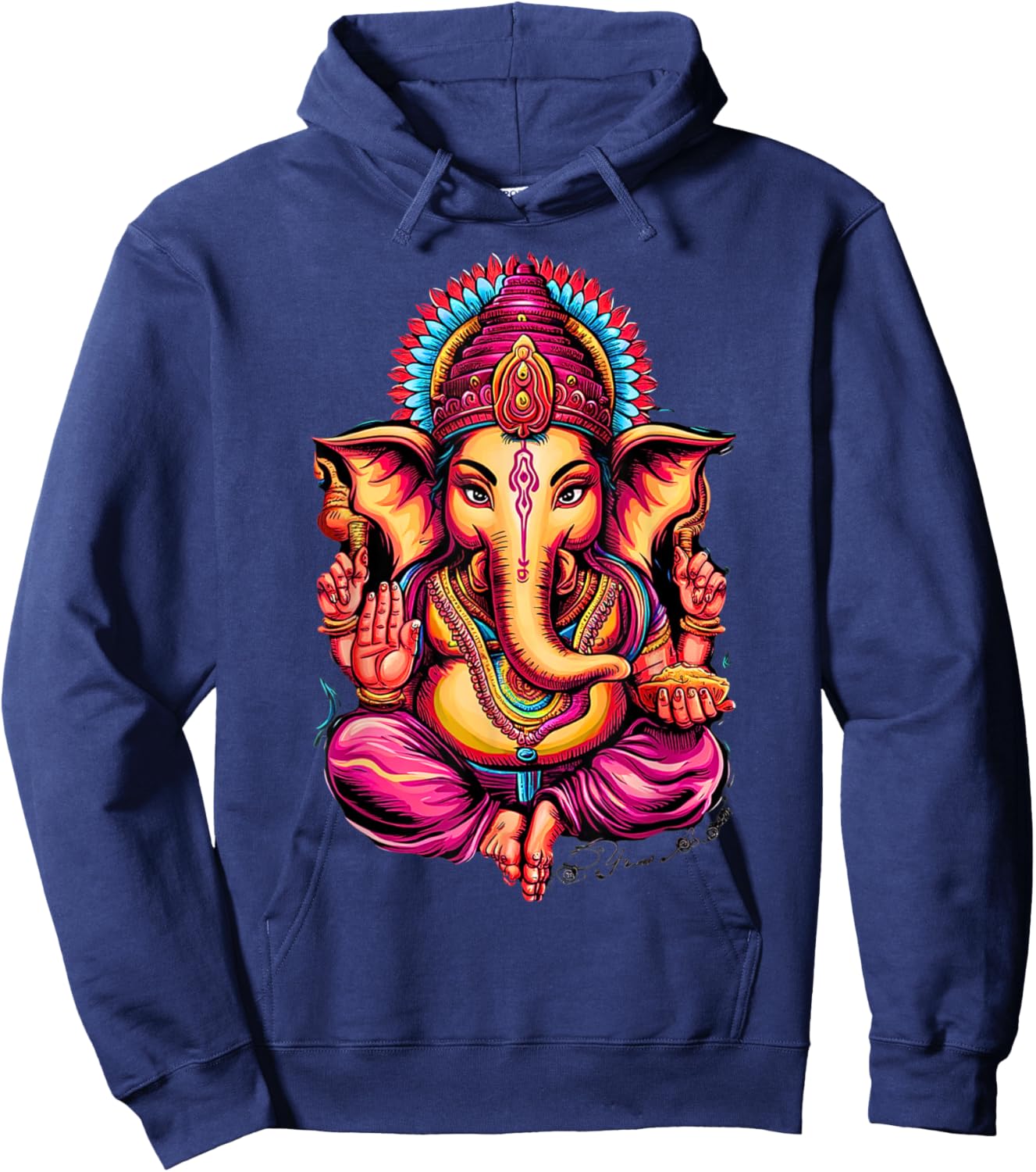 Hindu Ganesha Puja Elephant God India Meditation Yoga Murti Hoodie - Hoodie | Navy