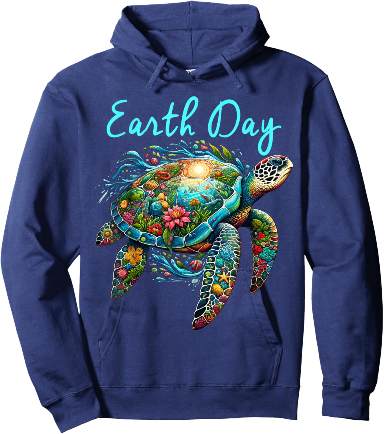 Sea Turtle Earth Day Save The Earth Hoodie - Hoodie | Navy
