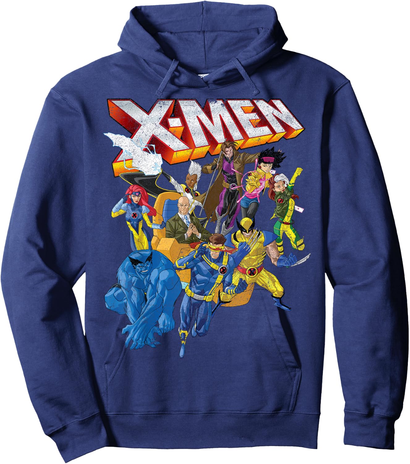 Marvel X-Men Vintage Group Shot Logo Hoodie - Hoodie | Navy