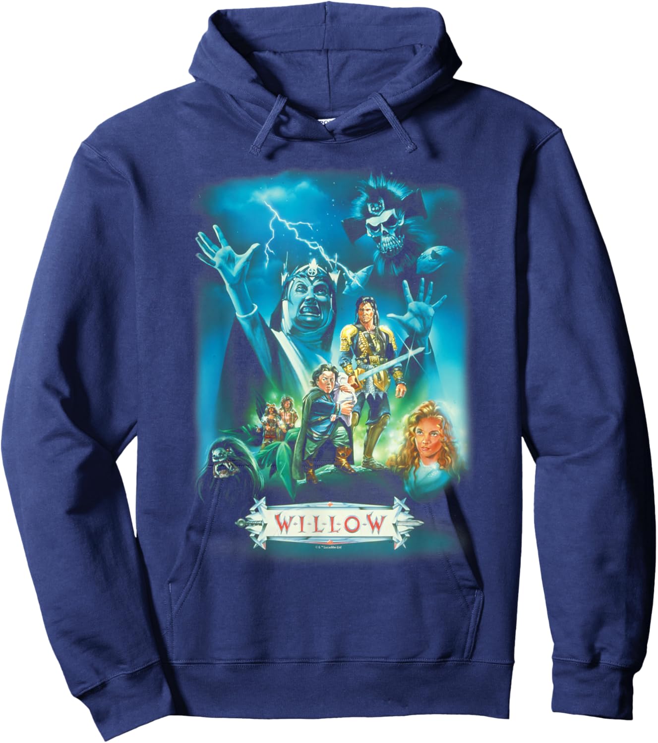 Lucasfilm Willow Illustrated Blue Movie Poster Hoodie - Hoodie | Navy