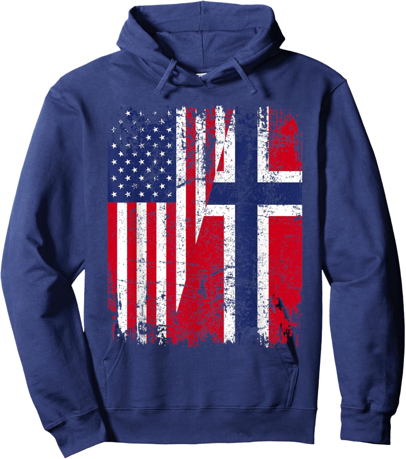 NORWEGIAN American Flag | Men Women Kids | NORWAY Hoodie - Hoodie | Navy