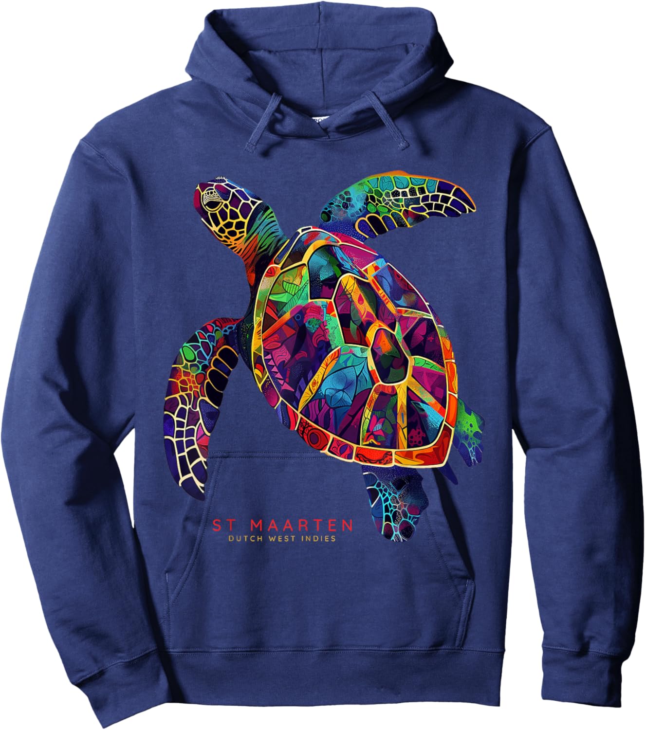 St. Maarten Dutch West Indies St. Martin Vacation Sea Turtle Hoodie - Hoodie | Navy