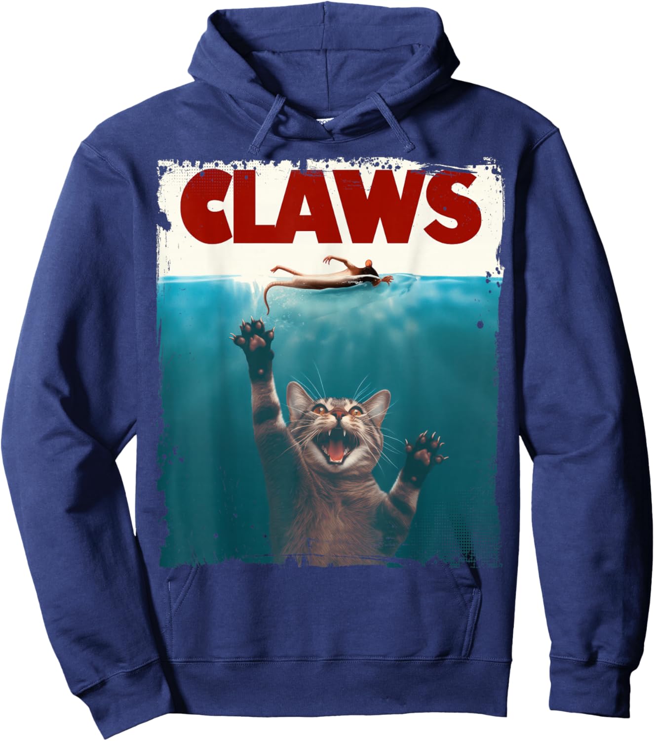 Claws Funny Cat I Love Cat Paws Cat Parody Animal Lover Hoodie - Hoodie | Navy