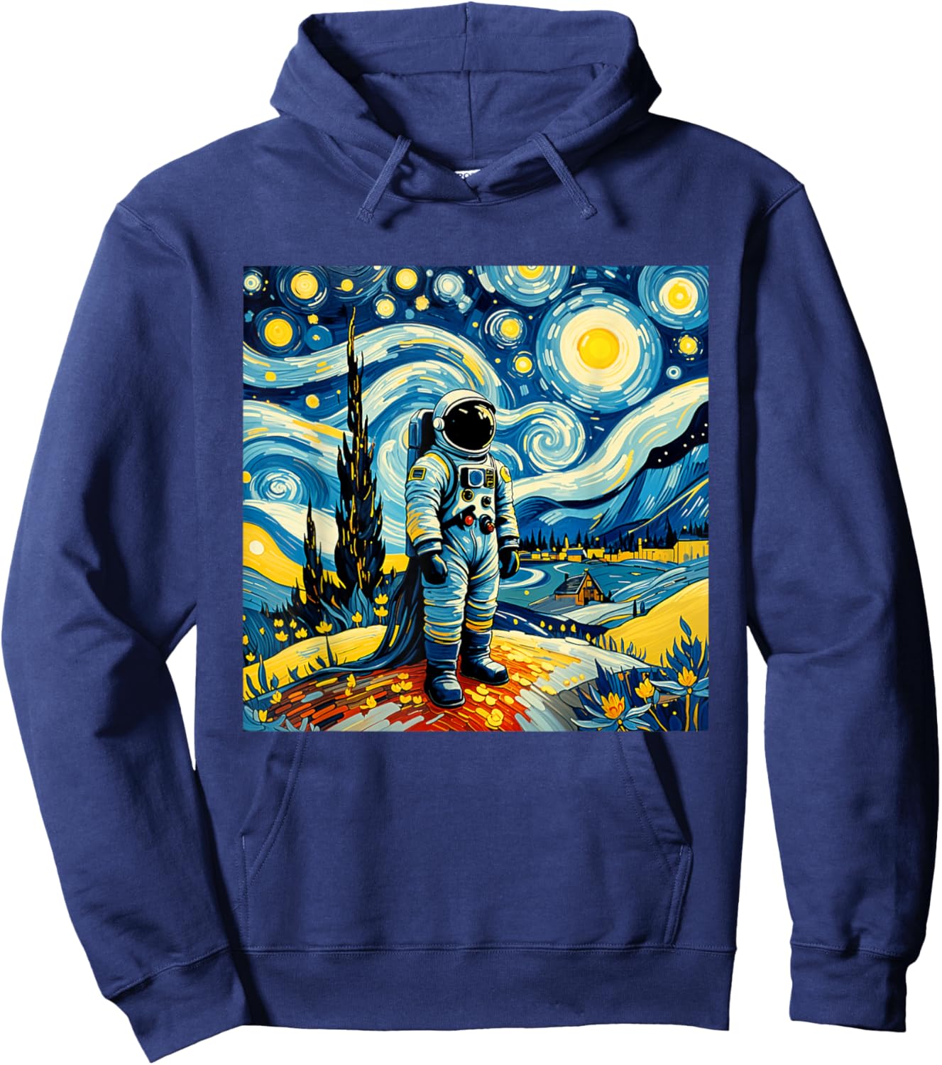 Van Gogh Starry Night Astronaut space lovers Hoodie - Hoodie | Navy