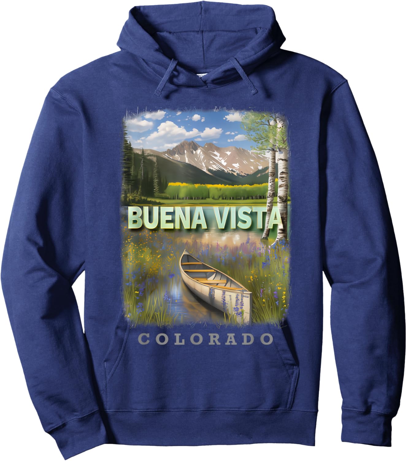Buena Vista Colorado CO Tranquil Wilderness SD068 Hoodie - Hoodie | Navy