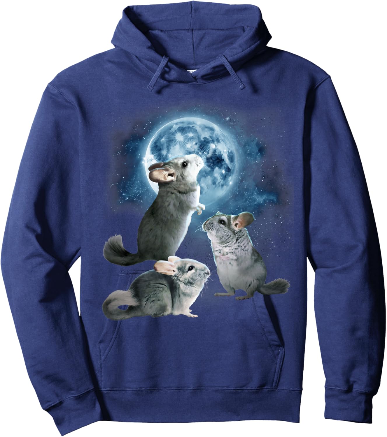 Funny Chinchilla Shirt - Chinchillas Howling at the Moon Hoodie - Hoodie | Navy