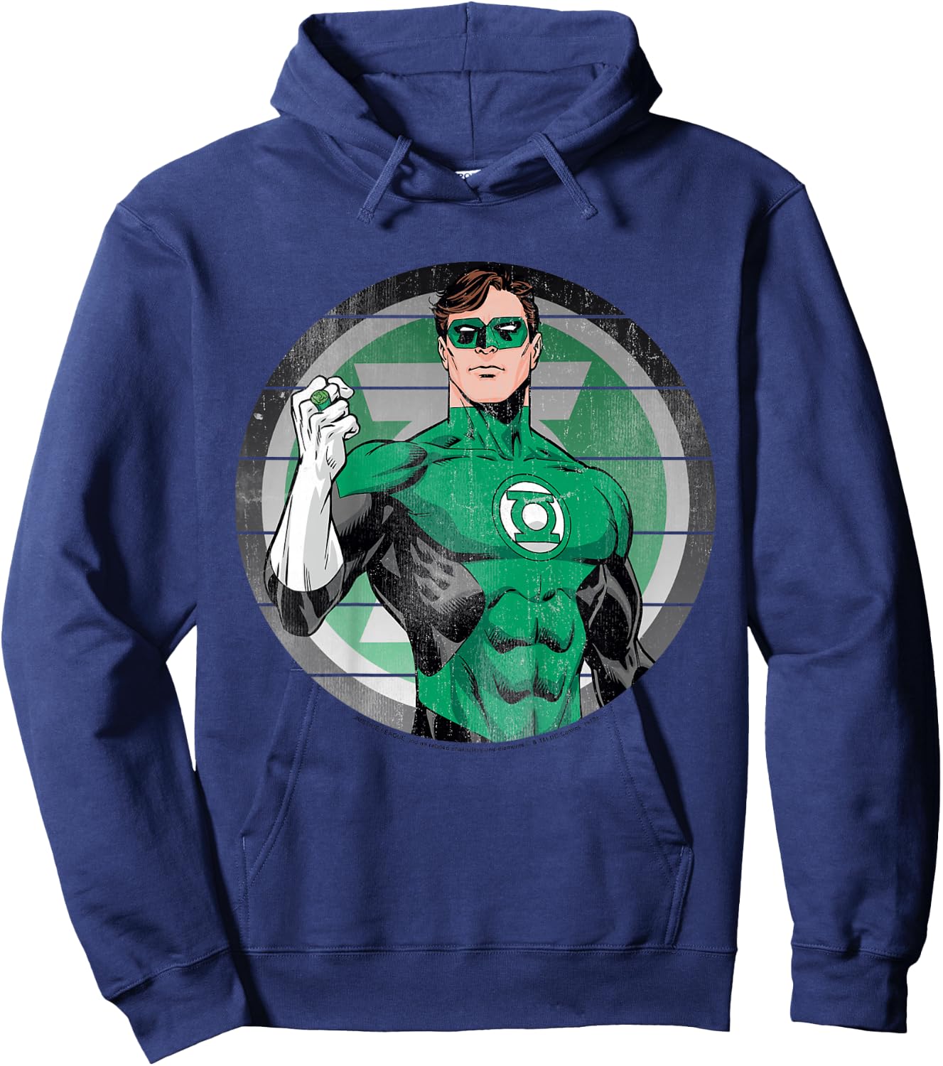 Kids DC Comics The Green Lantern Circle Striped Portrait Hoodie - Hoodie | Navy