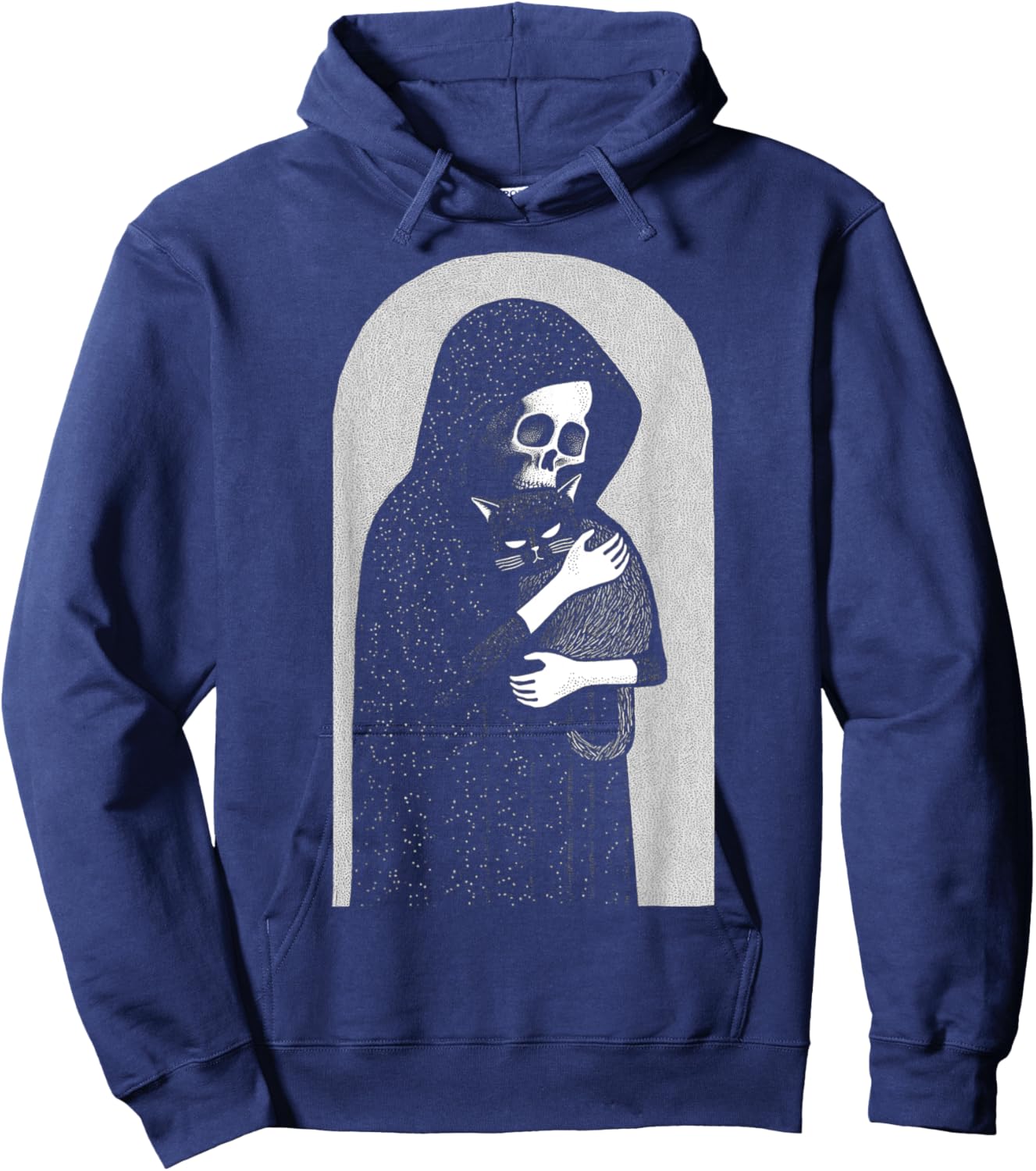 Reaper Of Death And His Black Cat Cuddle Punk Goth Grunge Men Women Girls Kids Hoodie - Hoodie | Navy