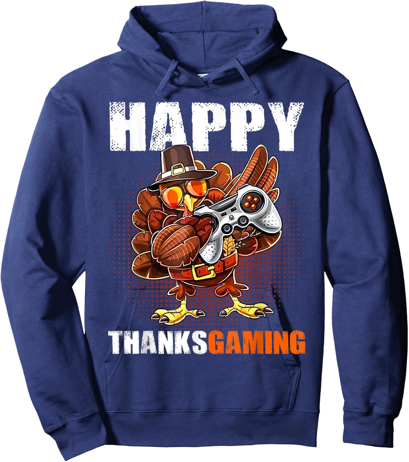 Happy Thanksgaming Gamer Turkey Dabbing Video Game Lover Hoodie - Hoodie | Navy