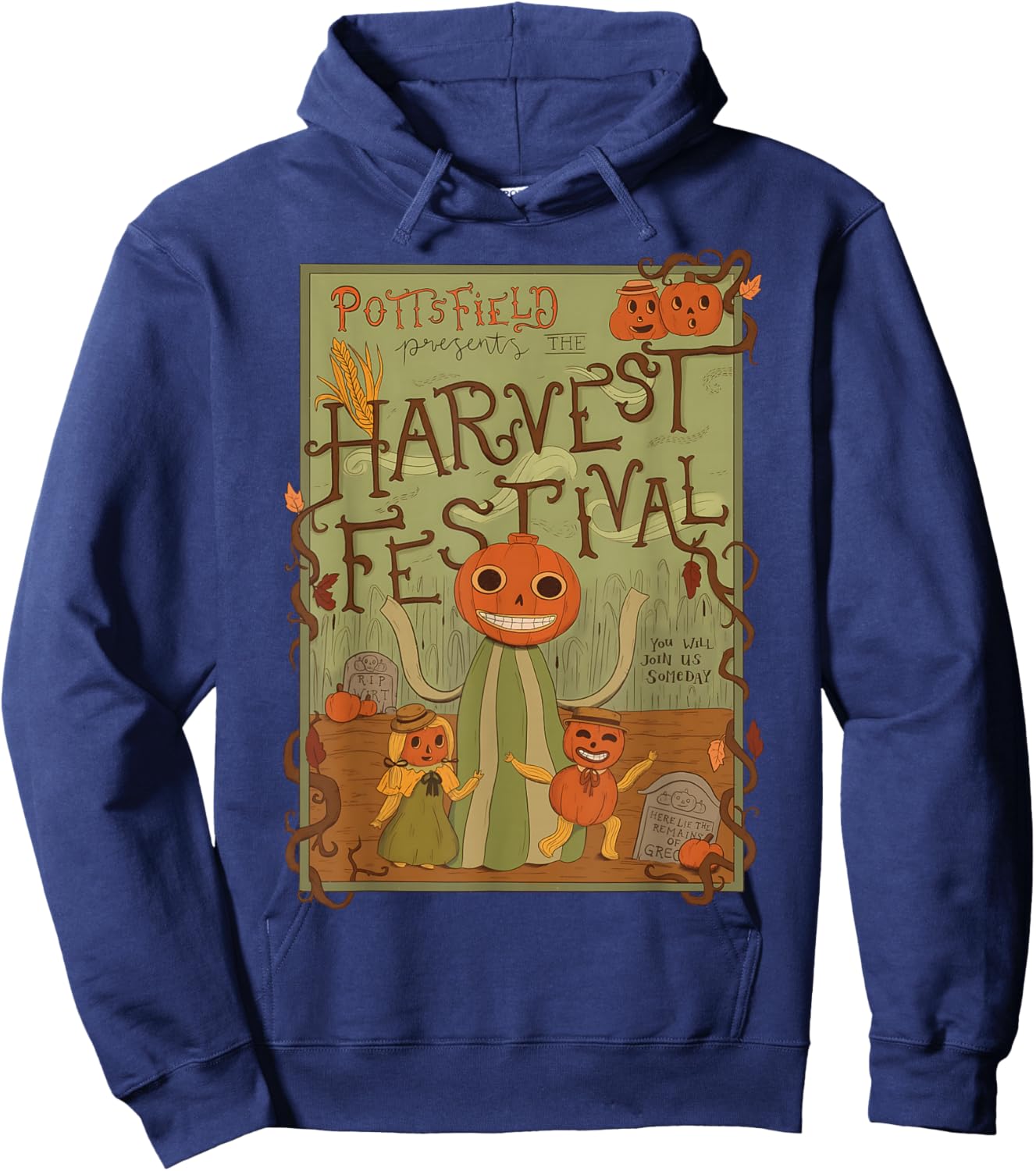 Spooky Pottsfield Harvest Festival Pumpkin Vibes Halloween Hoodie - Hoodie | Navy