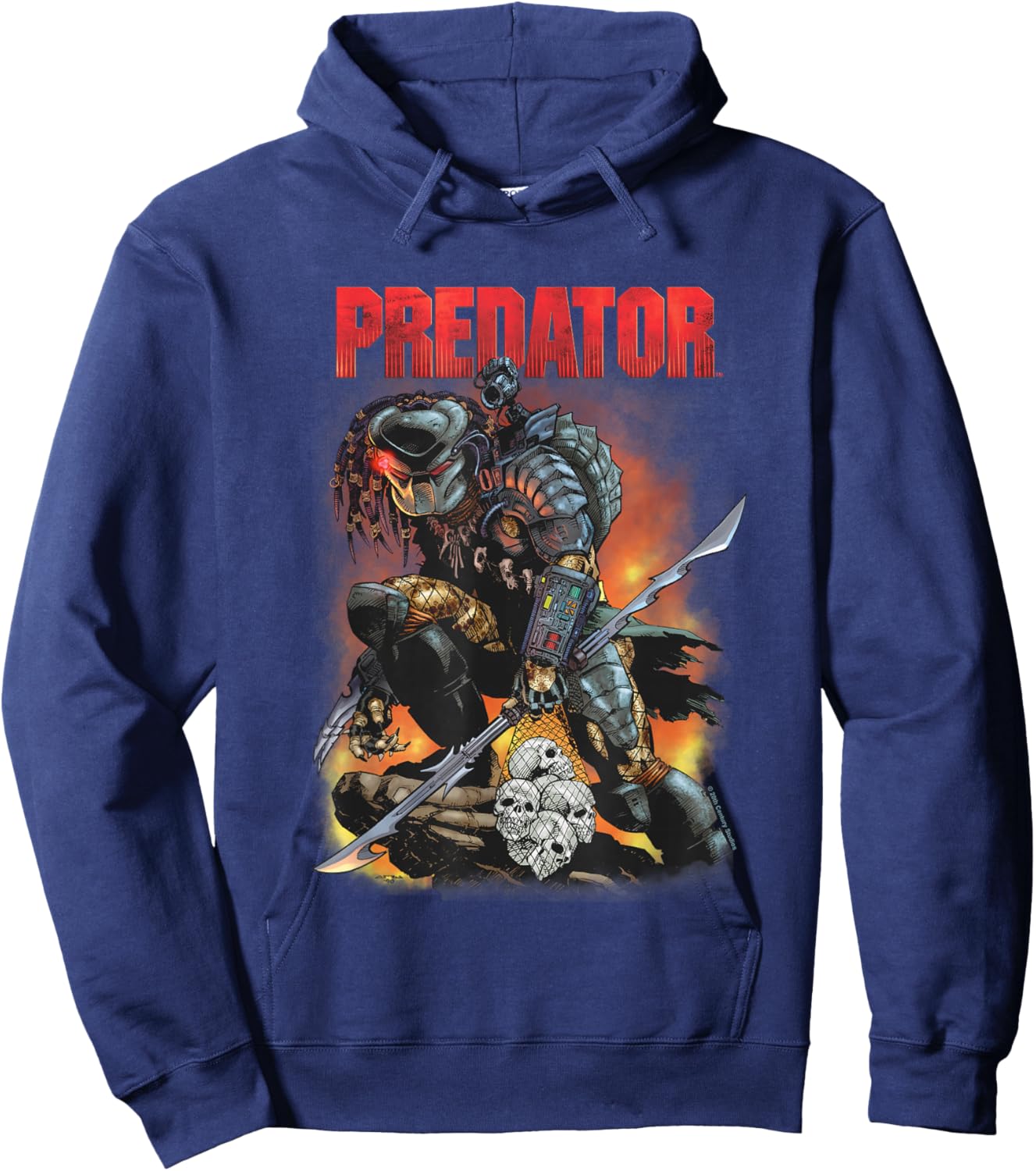 Predator Ready To Hunt Big Chest Iconic Retro Poster V2 Hoodie - Hoodie | Navy