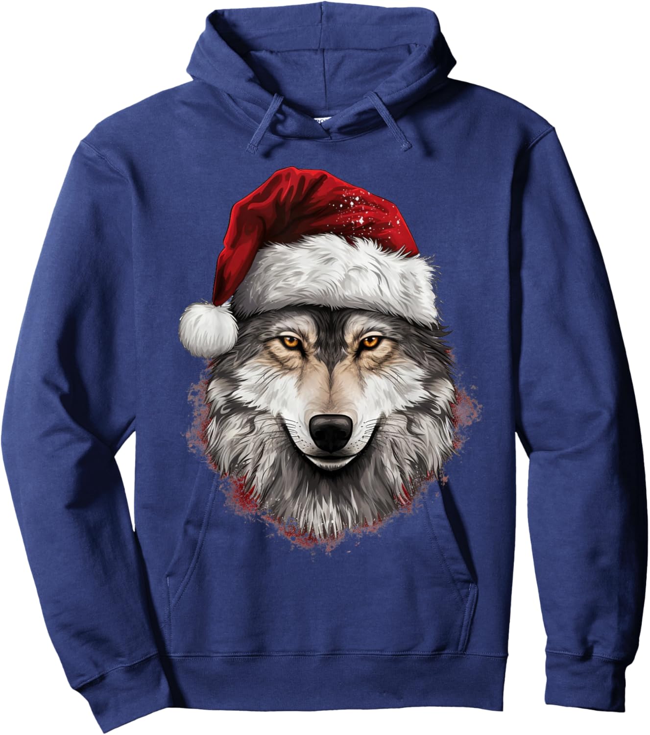 Wolf Christmas Funny Xmas Gift Animal Lovers Men Women Kids Hoodie - Hoodie | Navy