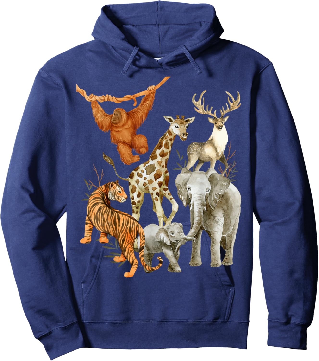 Men Women and Kids Wildlife Zoo Day Party beautiful Animals Hoodie - Hoodie | Navy