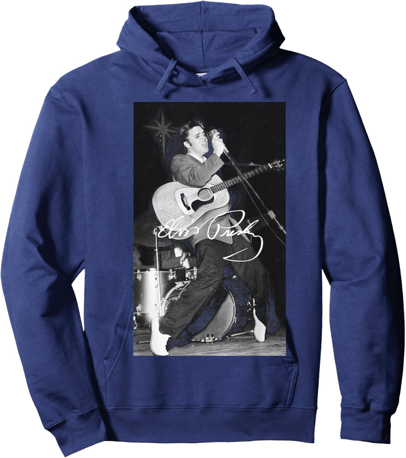 Elvis Presley B&W Gitarre Hoodie - Hoodie | Navy