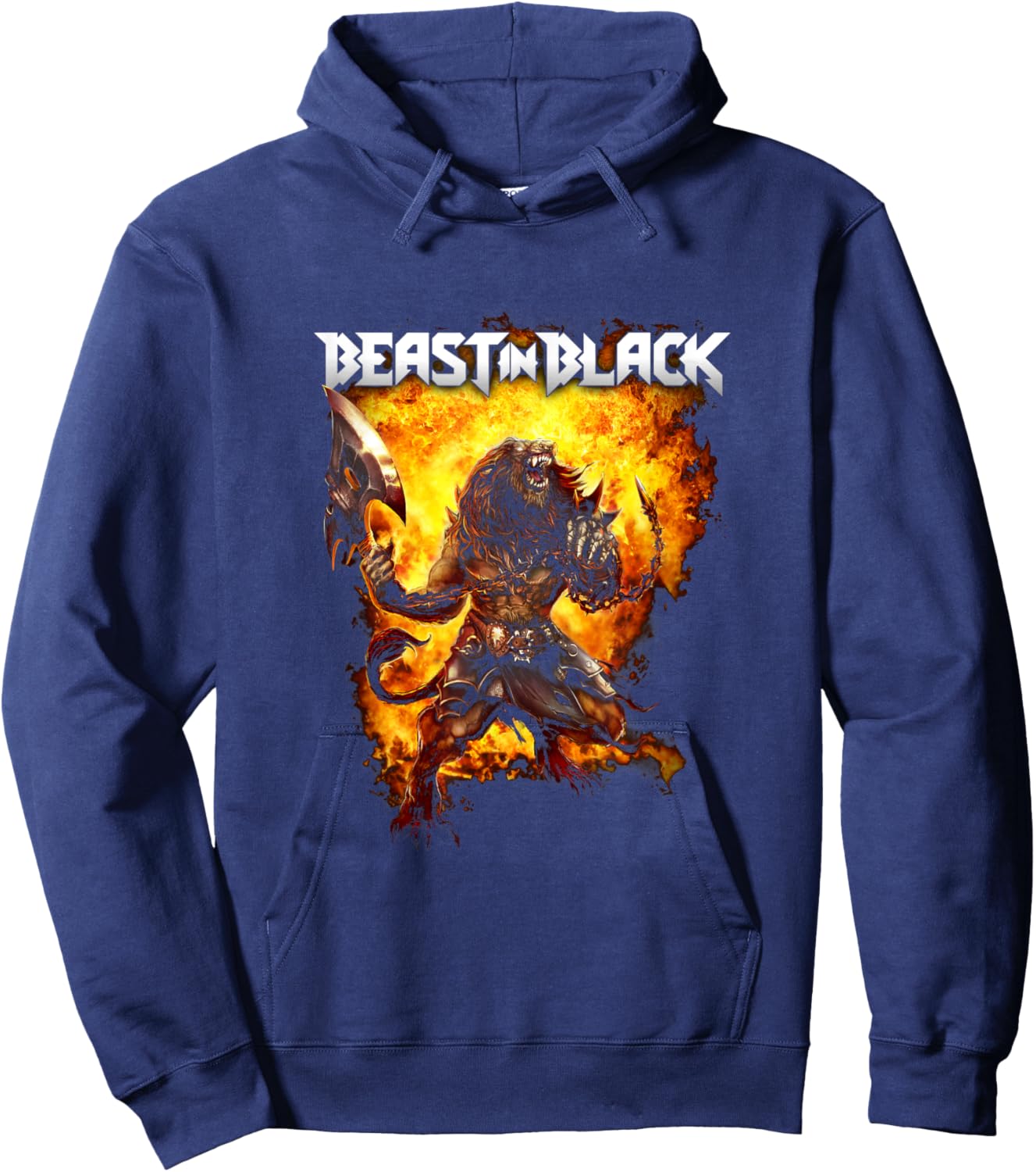 Beast In Black Herren Damen Schwarz Crew-Ausschnitt Klassisch Standardlänge Polyester 100% S Hoodie - Hoodie | Navy