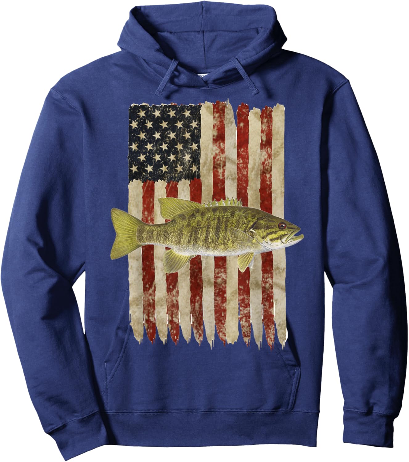 Hooked on Freedom Patriotic Smallmouth Bass Fishing USA Women Kids Men Hoodie - Hoodie | Navy