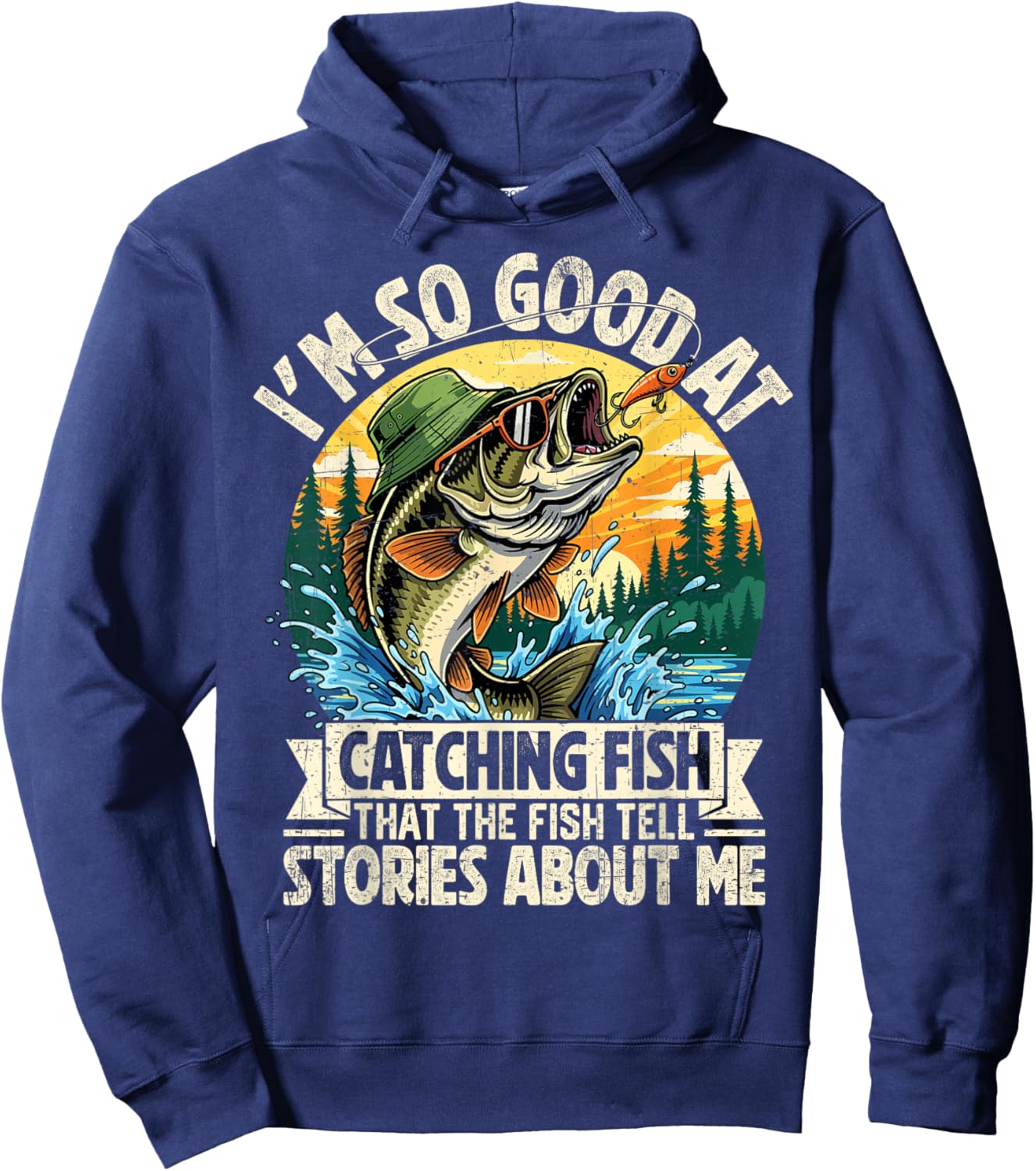 Funny Fishing Shirt Women Fisherman Bass Graphic Hoodie - Hoodie | Navy