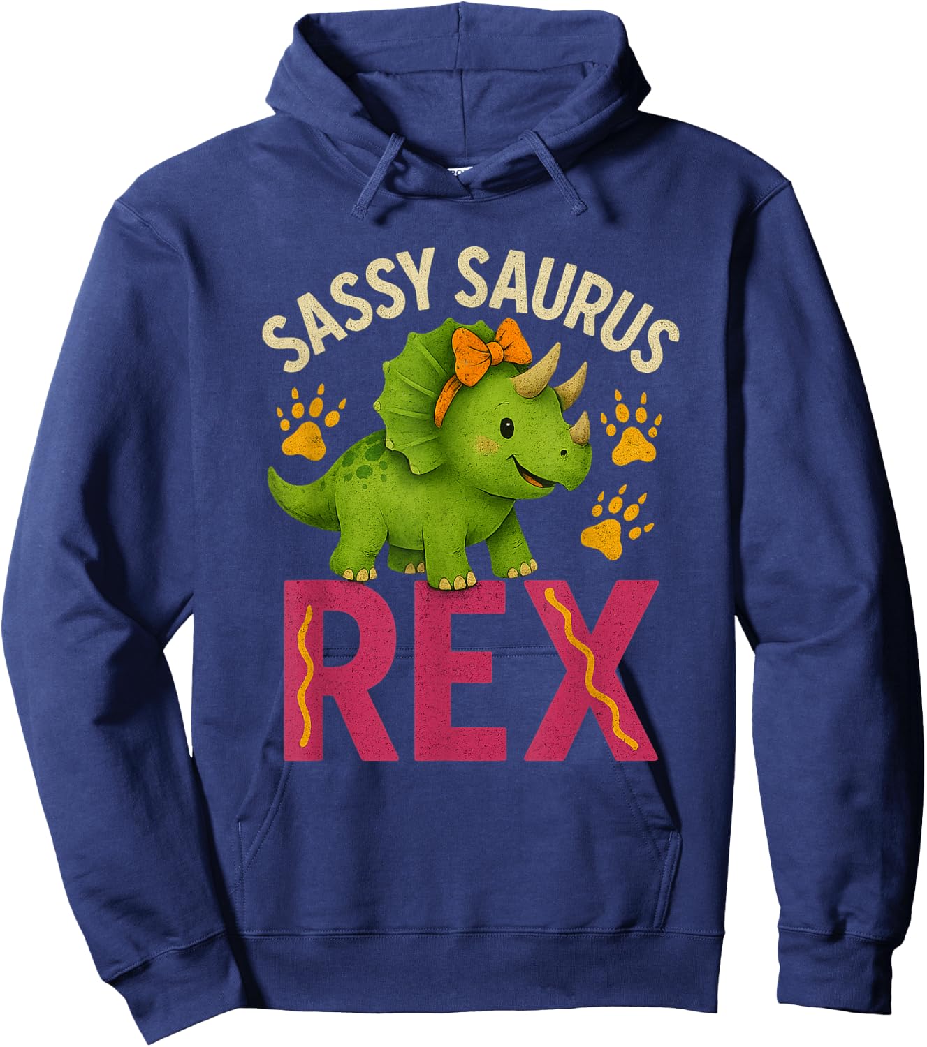 Sassy Saurus Cute Dinosaurs Design for Girls Hoodie - Hoodie | Navy