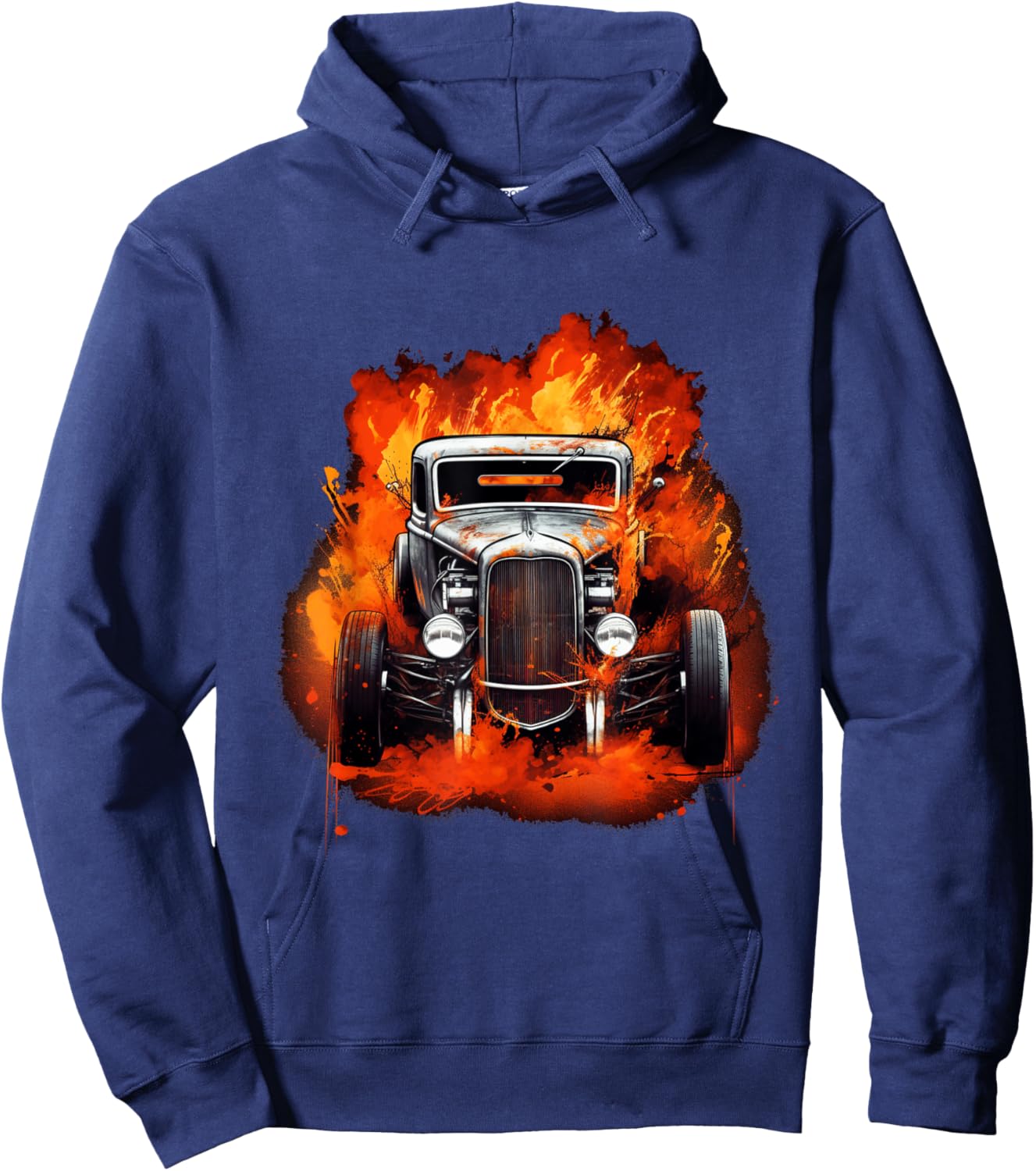 Hot Rod Rat Rod Vintage Classic Car Men Hoodie - Hoodie | Navy