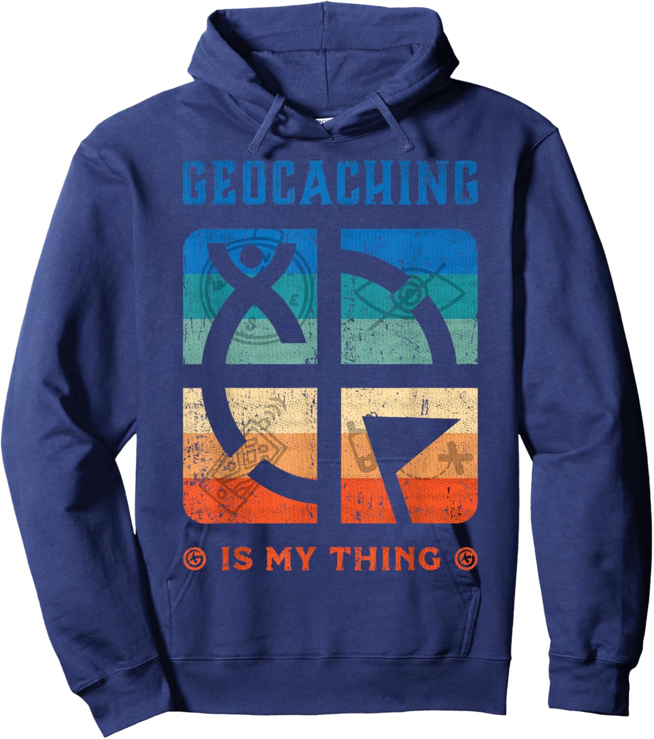 Geocacher Geocaching Supplies Kit Tools Trinkets Geocaching Hoodie - Hoodie | Navy