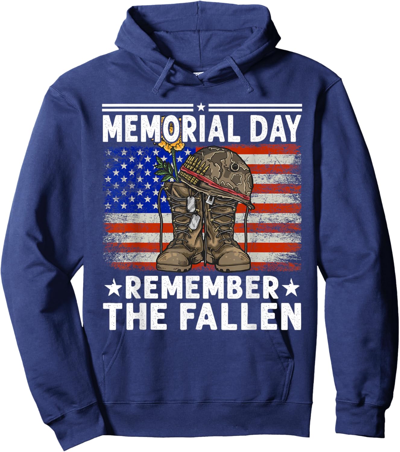 Memorial Day Remember The Fallen - Veterans Hoodie - Hoodie | Navy