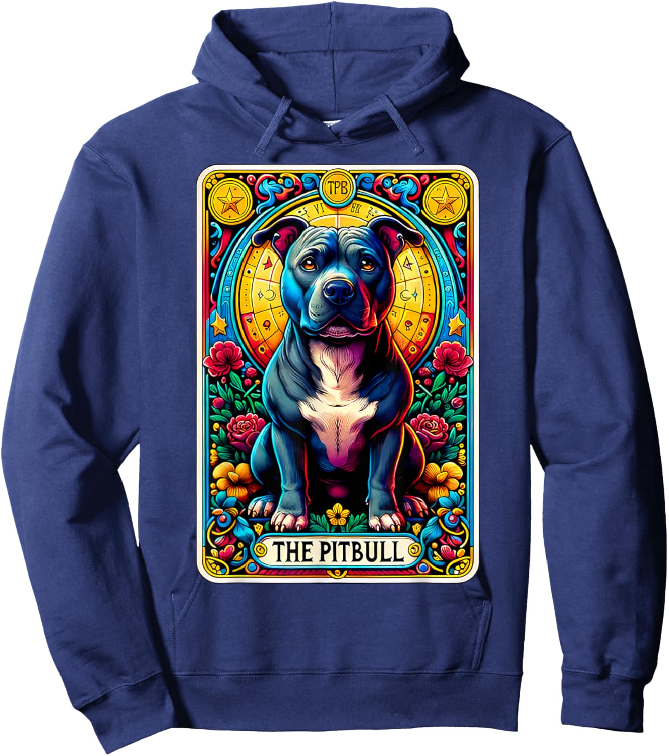 The Pitbull Tarot Card Dog Lover American Pit Bull Terrier Women Kids Hoodie - Hoodie | Navy