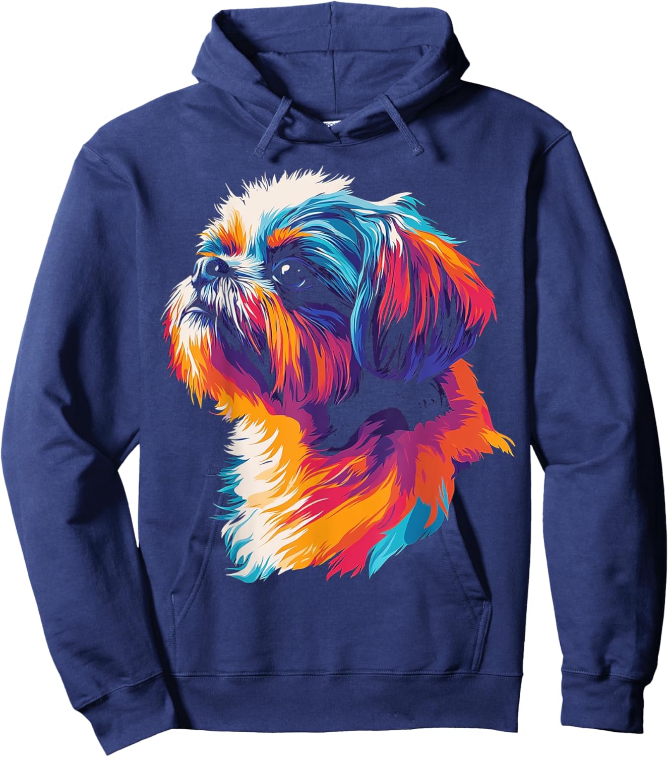 Shih Tzu Dog Motif Pet Artwork Blue Eyes Shih Tzu Hoodie - Hoodie | Navy