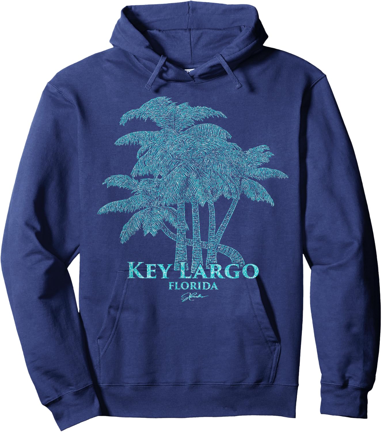 JCombs: Key Largo, FL, Palm Trees Hoodie - Hoodie | Navy