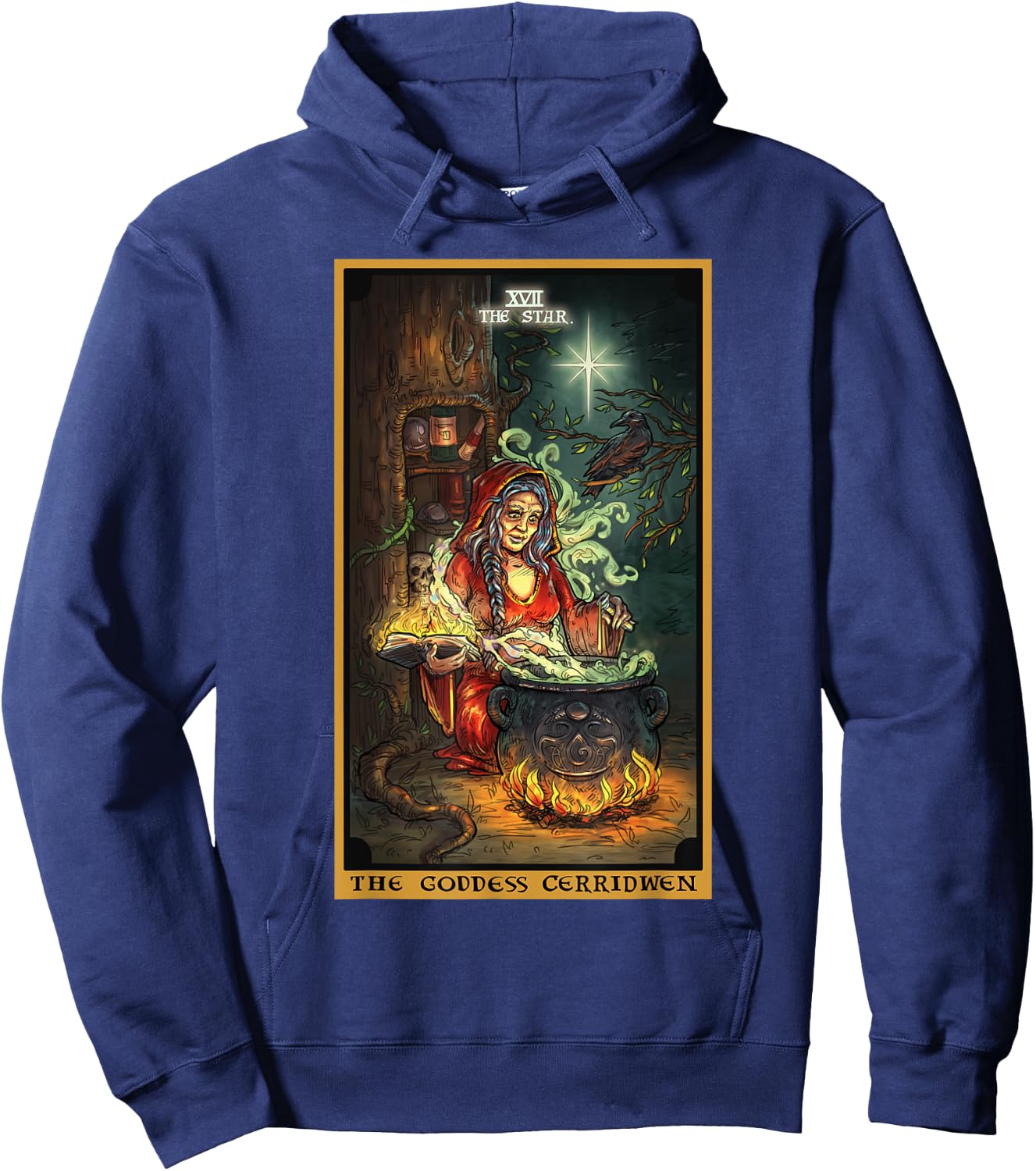 The Goddess Cerridwen The Star Tarot Card Wiccan Pagan Witch Hoodie - Hoodie | Navy