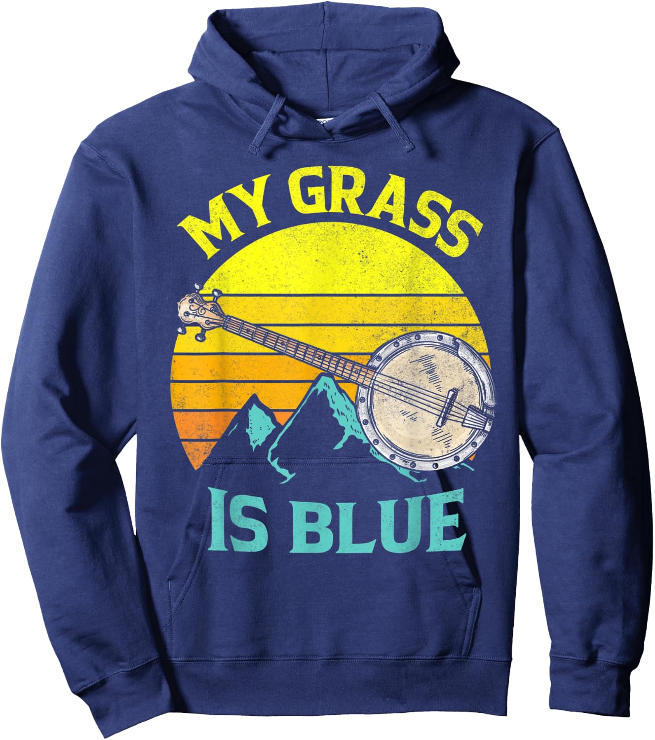 Banjo Vintage Bluegrass Music Fans Banjo Player Gift Hoodie - Hoodie | Navy