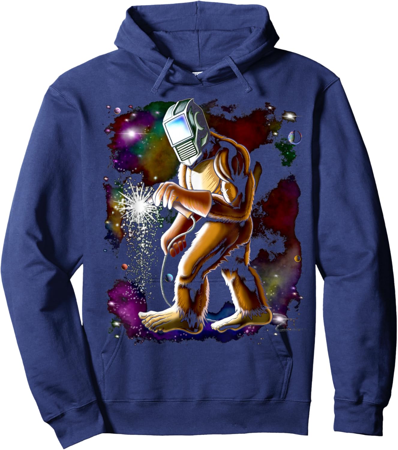 Bigfoot Welder Funny Sasquatch Welders Bigfoot Welding Hoodie - Hoodie | Navy