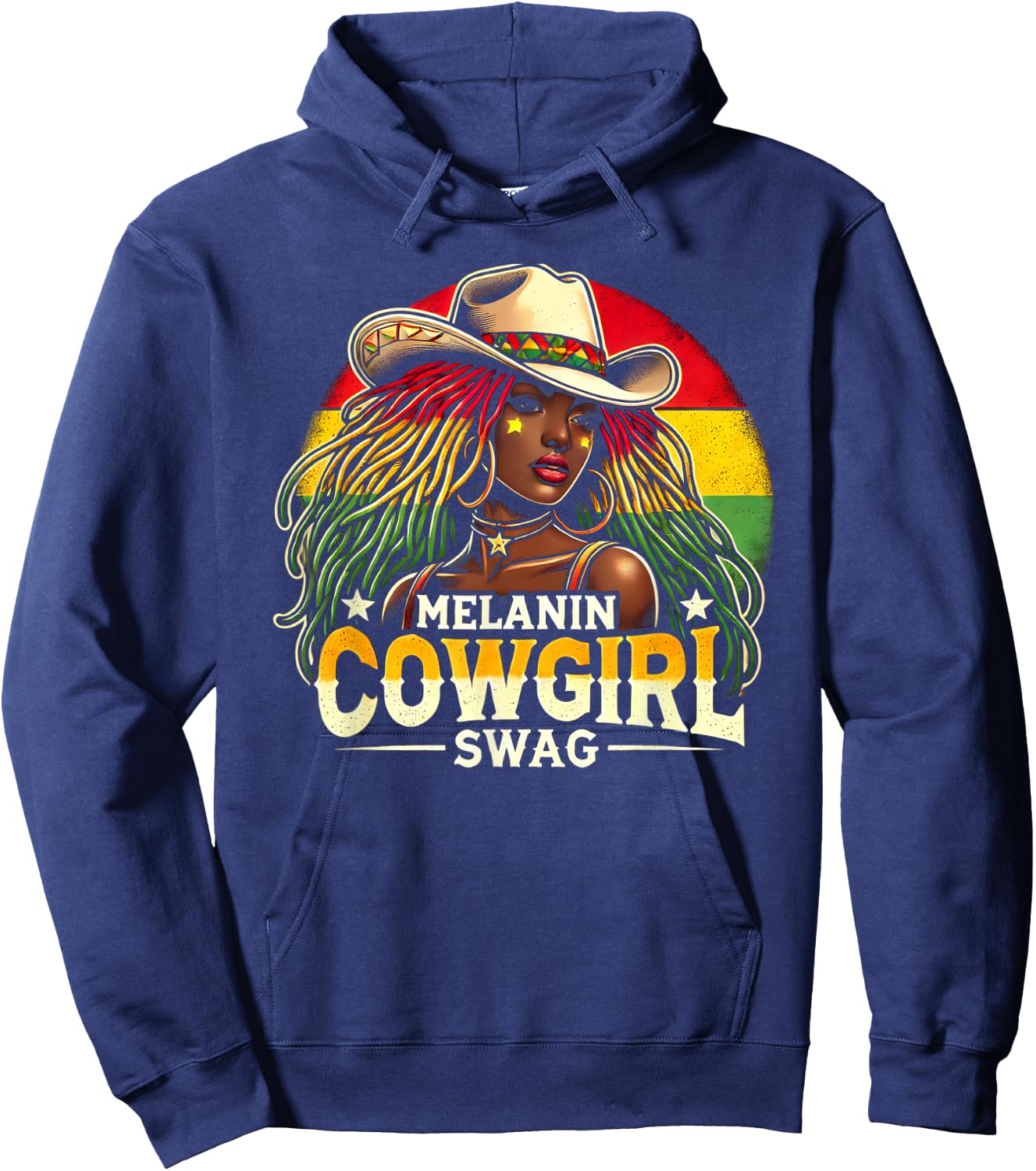 Melanin Cowgirls African Cowgirl Swag Hoodie - Hoodie | Navy