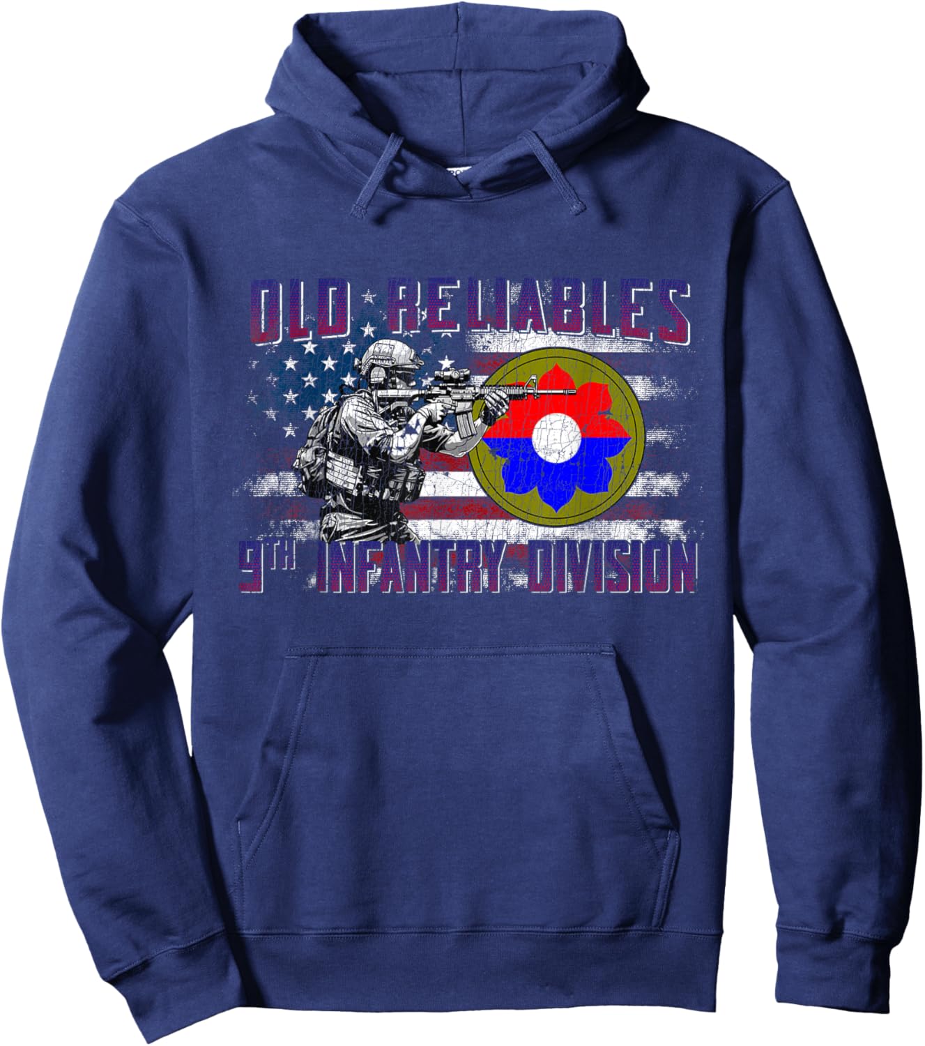 9th Infantry Division 9th ID Old Reliables Fort Lewis Gifts Hoodie - Hoodie | Navy