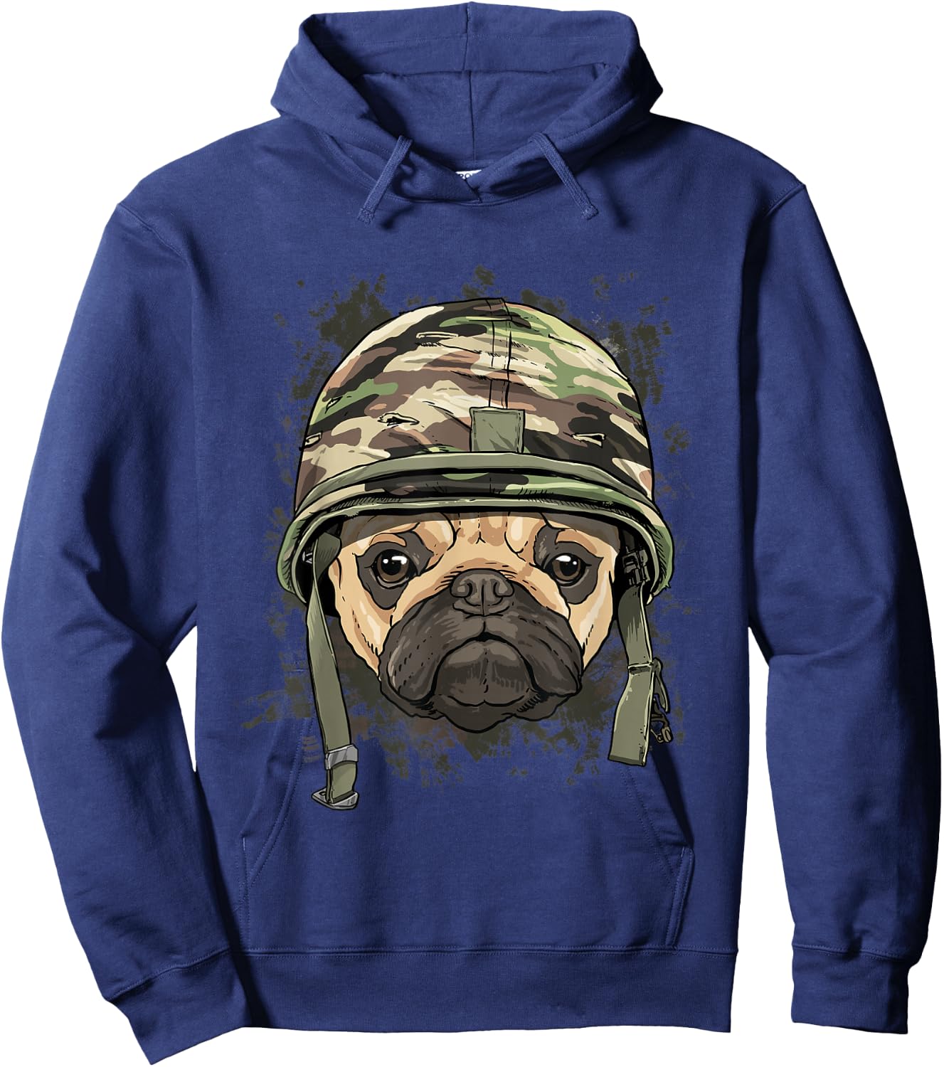 Pug Military Soldier Veterans Day Puppy Pet Pug Dog Lover Hoodie - Hoodie | Navy
