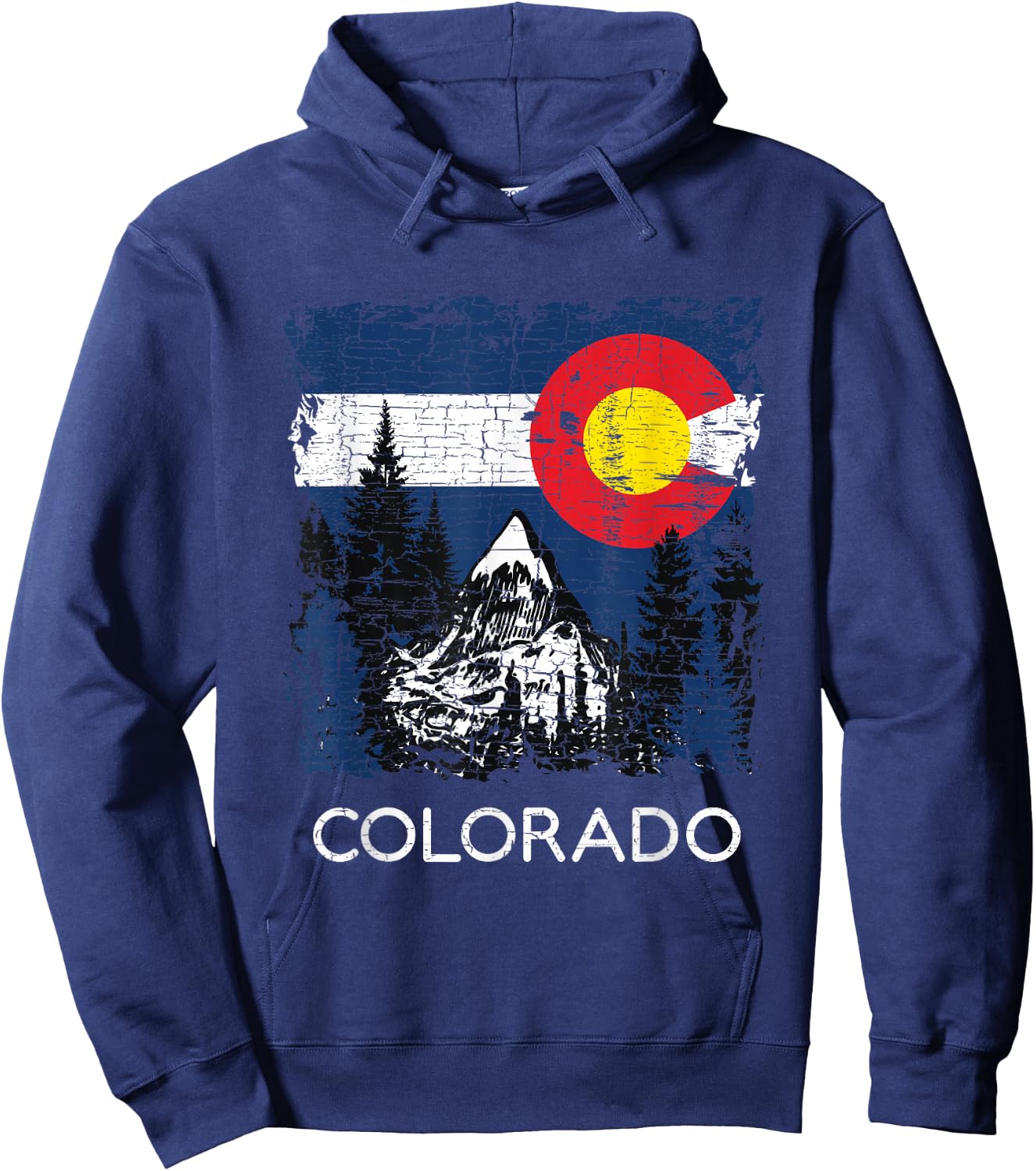 Colorado Flag Mountain Hoodie - Hoodie | Navy