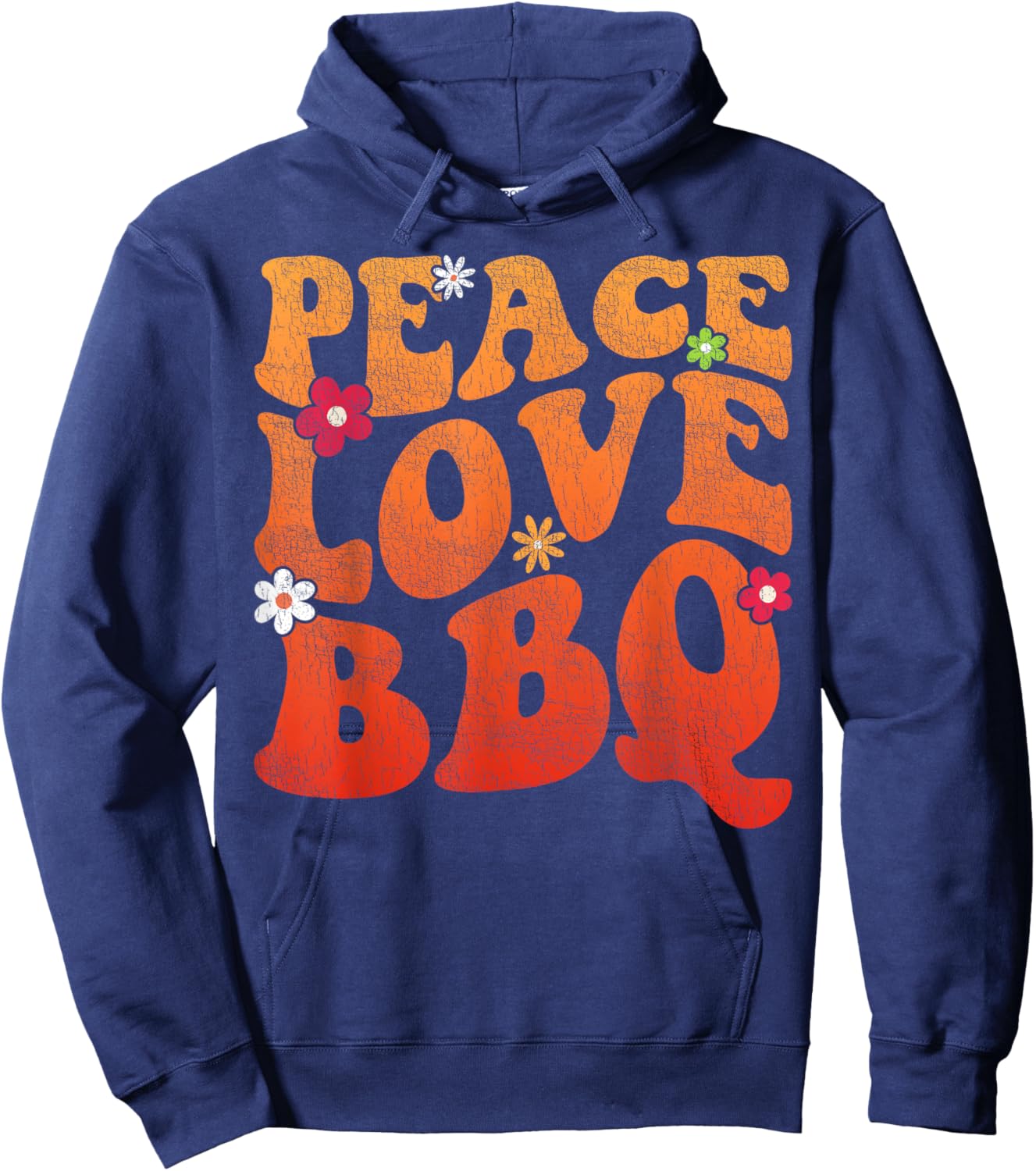 Peace Love BBQ Grillmaster Women Grilling bbq Meat Smoker Hoodie - Hoodie | Navy